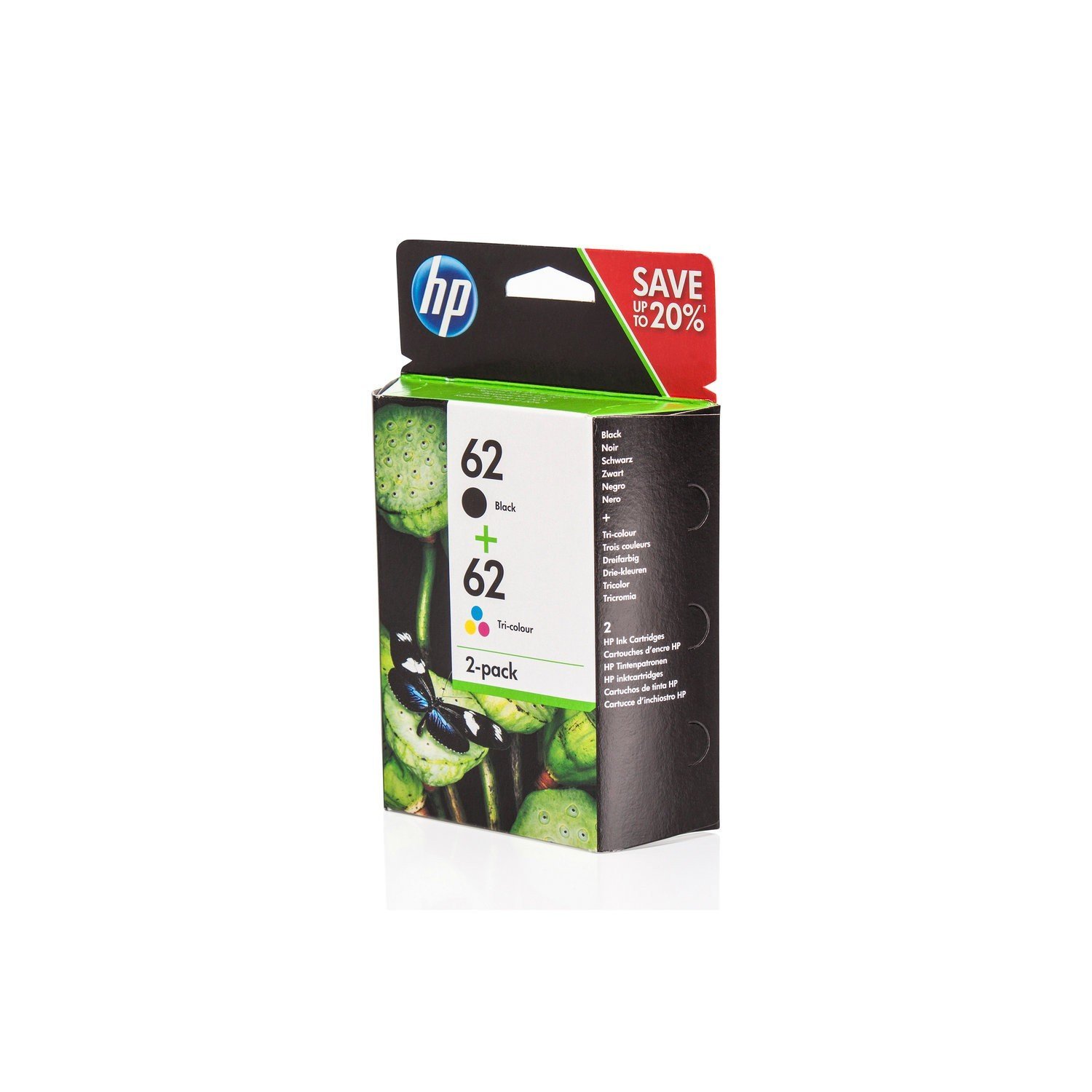 Original HP 62XL Black Tri-Color Ink Cartridge Combo (Black, Cyan, Magenta, Yellow) - High Yield Replacement for HP Officejet 202/Pro 6978/Deskjet 3755 Printers - 200 Black & 165 Color Pages - Perfect for Home Office Printing & School Projects