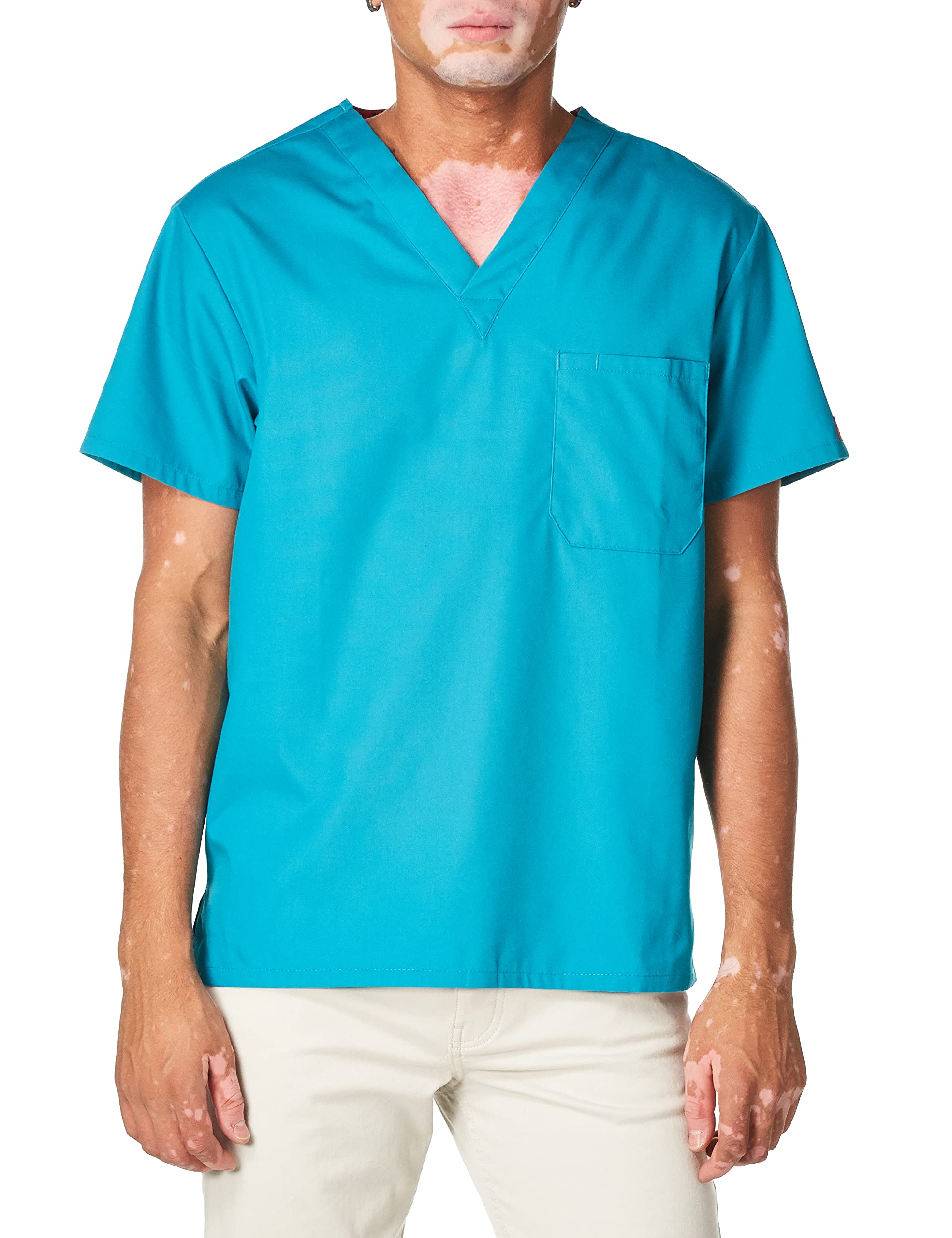Dickies EDS Signature Scrubs - Unisex One Pocket V-Neck Top 83706 | Soft Brushed Poplin Fabric for Women & Men | Perfect for Nurses, Doctors & Healthcare Professionals