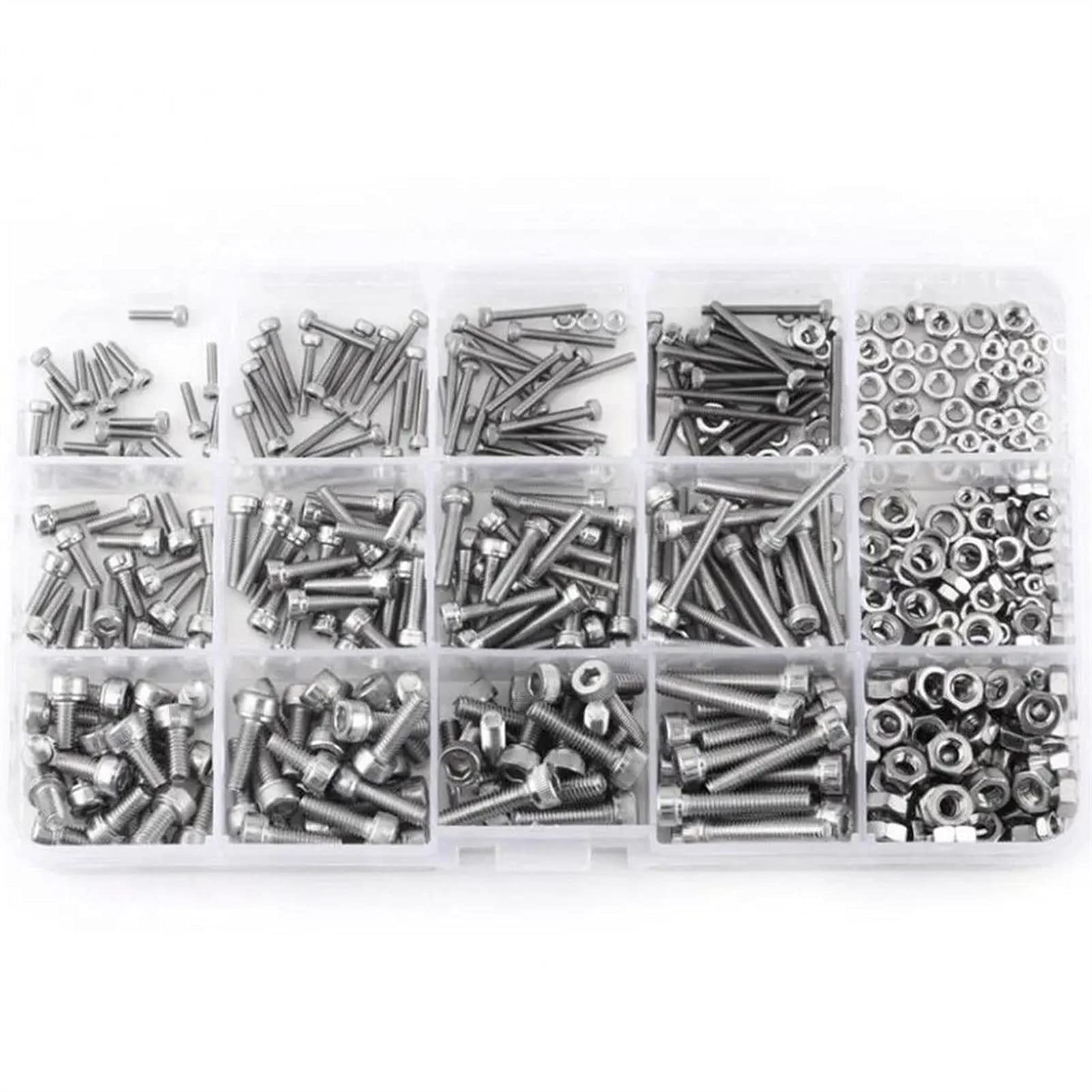480pcs Stainless Steel M2/M3/M4 Hex Socket Screw and Nut Set - Cap Head Bolts for Home Repair, DIY Projects & Automotive Maintenance