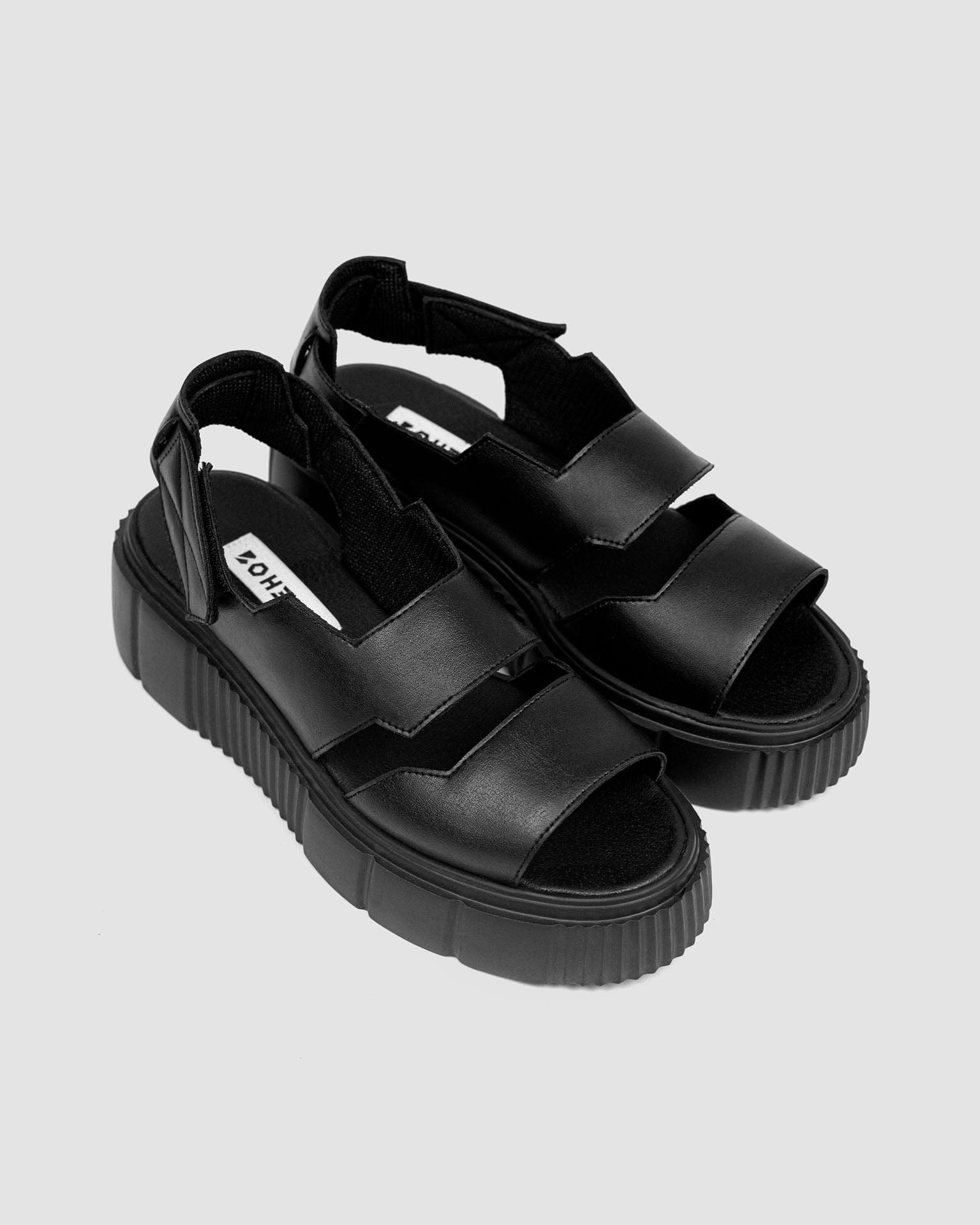 Vegan Cactus Leather Platform Sandals for Women | Desserto® Eco-Friendly Black Sandals | Perfect for Summer Outfits, Beach Vacations & Boho Fashion