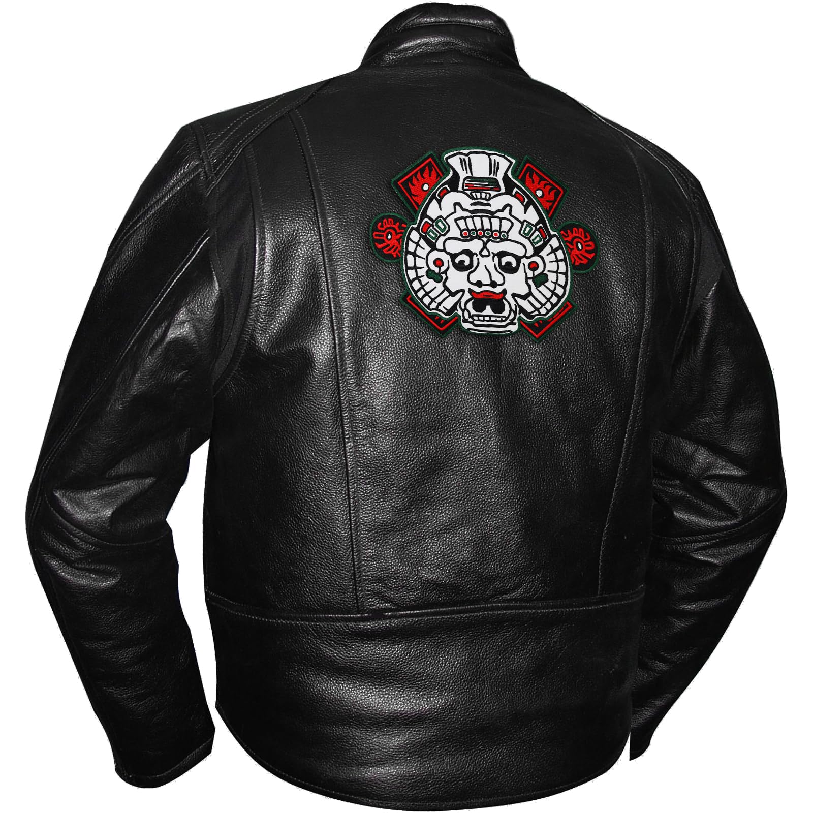 Maya Head Biker Iron-On Patch Badge - Motorcycle Club Emblem for Jackets, Vests & Bags - Durable Sew-On or Iron-On Design for Bikers & Patch Collectors
