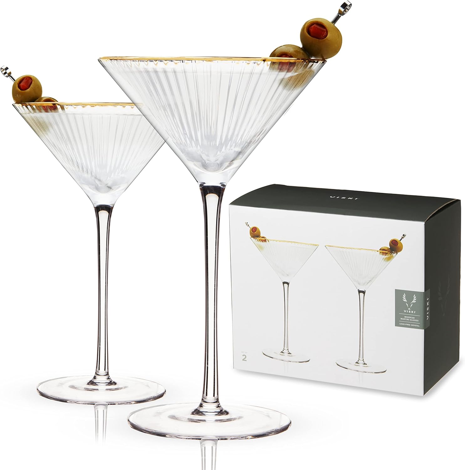 Premium Meridian Martini Glasses Set of 2 - Elegant Cocktail Glasses for Martinis, Cosmopolitans & Mixed Drinks - Perfect for Home Bars, Dinner Parties & Romantic Evenings