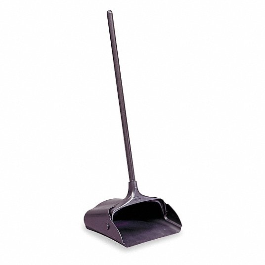 Upright Lobby Pro Dust Pan - Heavy Duty Broom Dustpan Set for Hardwood Floors & Tile Cleaning - Black (1 Pack) - Perfect for Home, Office, and Commercial Use