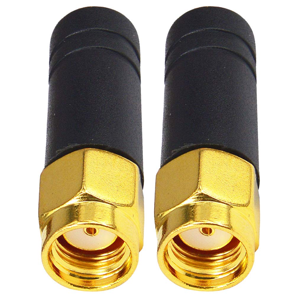 2.4GHz FPV WiFi Antenna - Dual Pack Mini Omni Directional Bluetooth Antenna with RP-SMA Male Connector for Racing Drones, Multicopters, MMDVM Networks, Routers & Backup Cameras | Enhanced Wireless Signal for Long Range Transmission