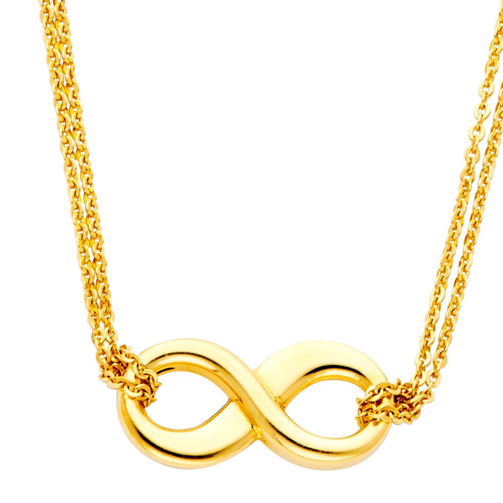 14K Gold Infinity Necklace for Women - Elegant Symbol of Eternal Love - Perfect for Anniversaries, Weddings & Gifts - Model NK0148