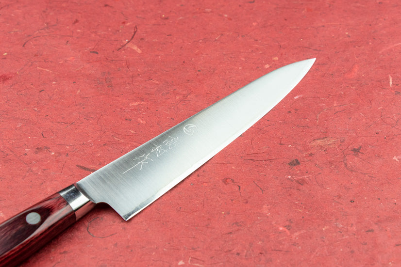 Takamura Akagouhan Petty Knife 150mm - High Carbon Steel Japanese Kitchen Knife for Precision Slicing, Dicing & Garnishing - Perfect for Chefs, Home Cooks & Culinary Enthusiasts