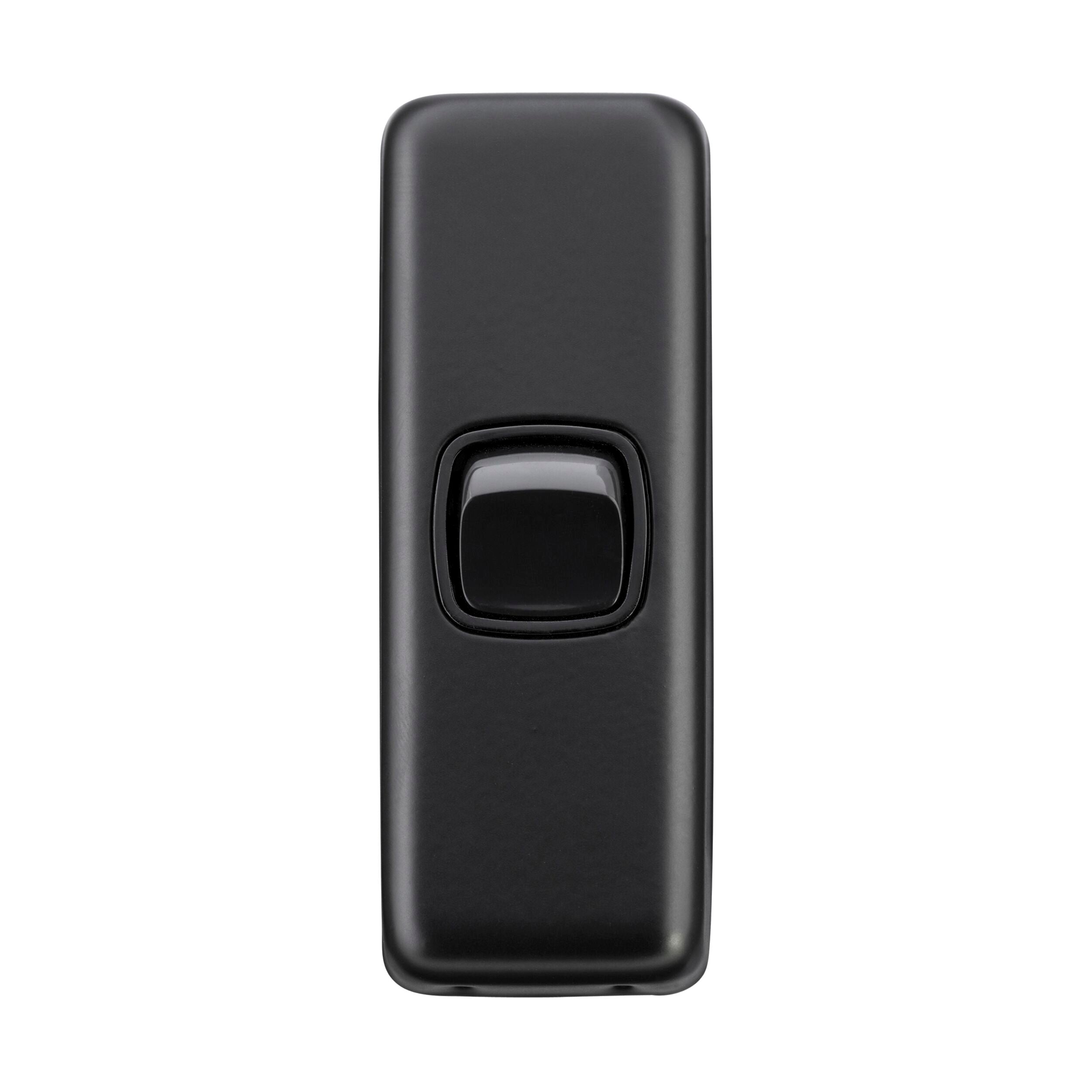 5340 1 Gang Rocker Switch Flat Plate - Matte Black (82mm x 30mm) for Home Electrical Wiring & DIY Projects