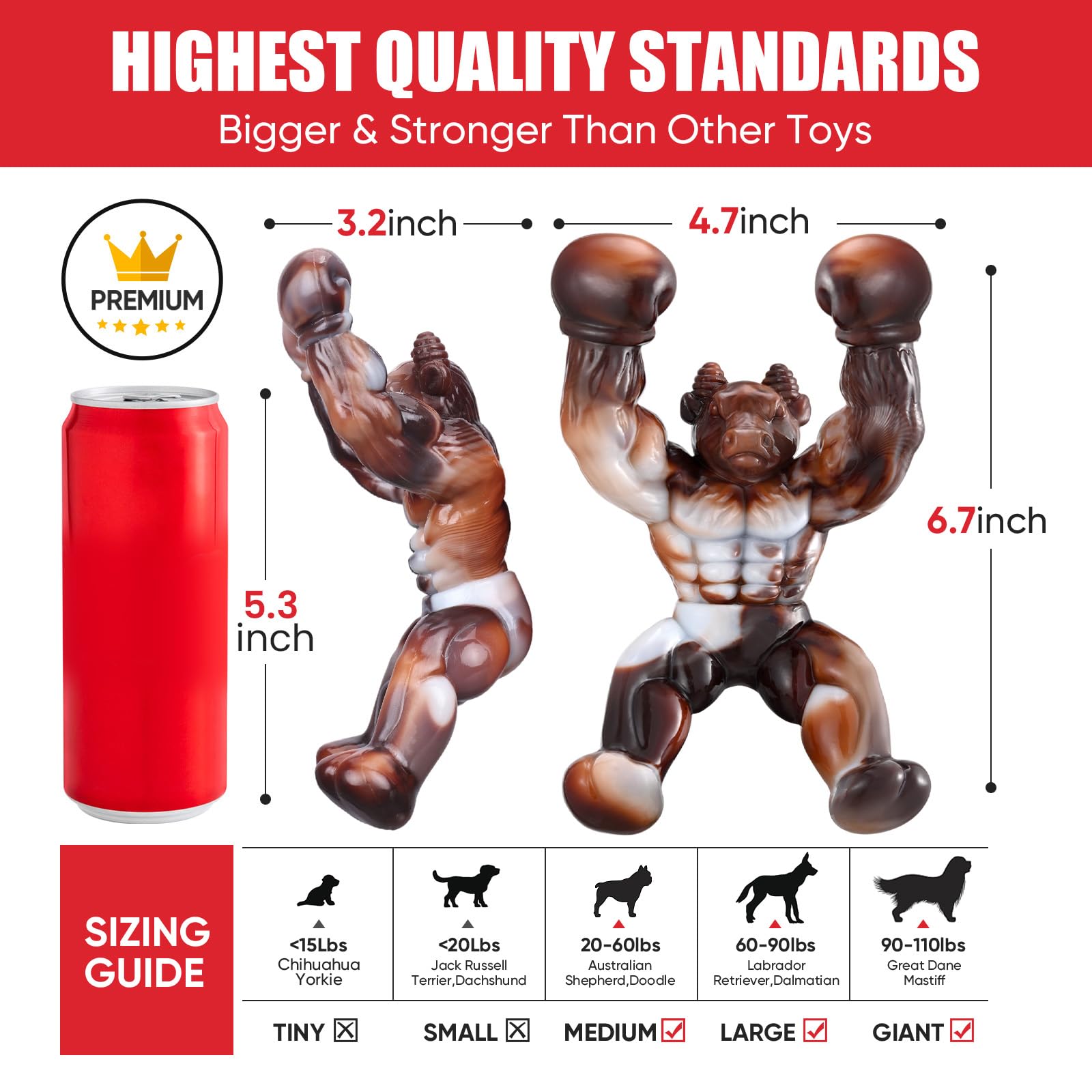 Zinbo Indestructible Dog Chew Toys for Aggressive Chewers - Durable Nylon Bone Toy with Real Bacon Flavor for Medium/Large Breed Dogs (Large Size, Beef Flavor) - Perfect for Training, Teething Relief & Playtime