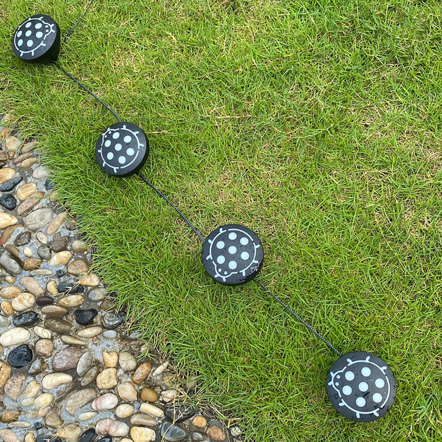 AMZSTAR Solar Ladybug Pathway Lights - Set of 4 Waterproof Outdoor Garden Lights for Driveway, Yard & Lawn | Solar-Powered Landscape Decorative Lighting for Walkways, Patios & Garden Decor