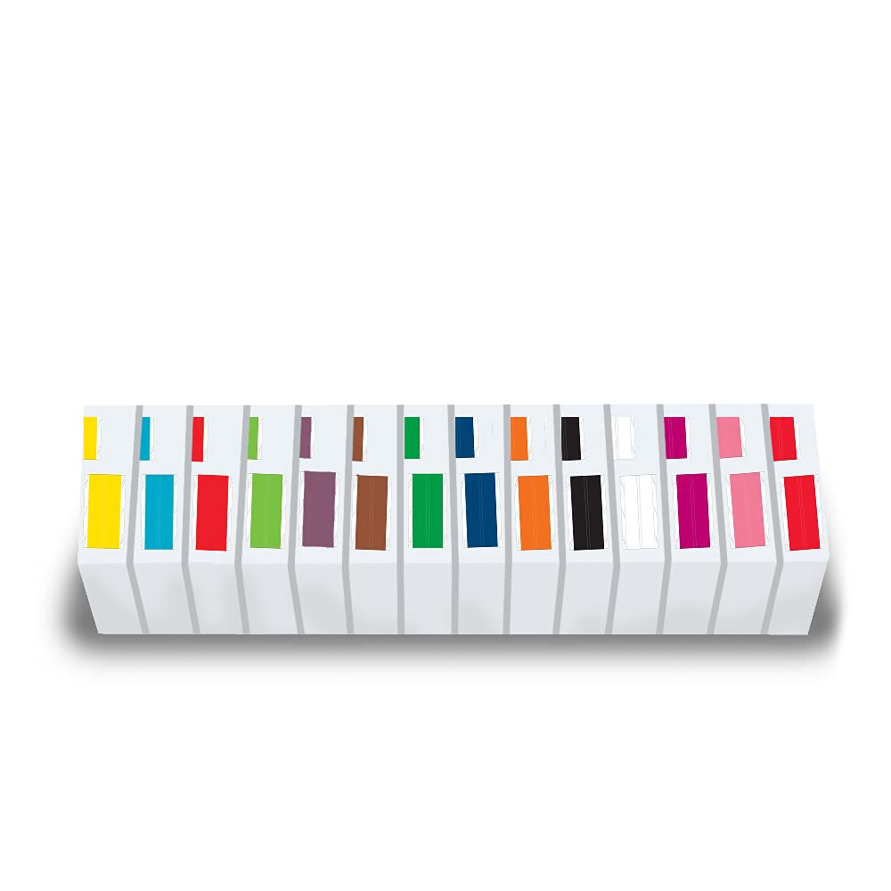Premium Solid Color File Folder Labels - 14 Assorted Colors, 1.5