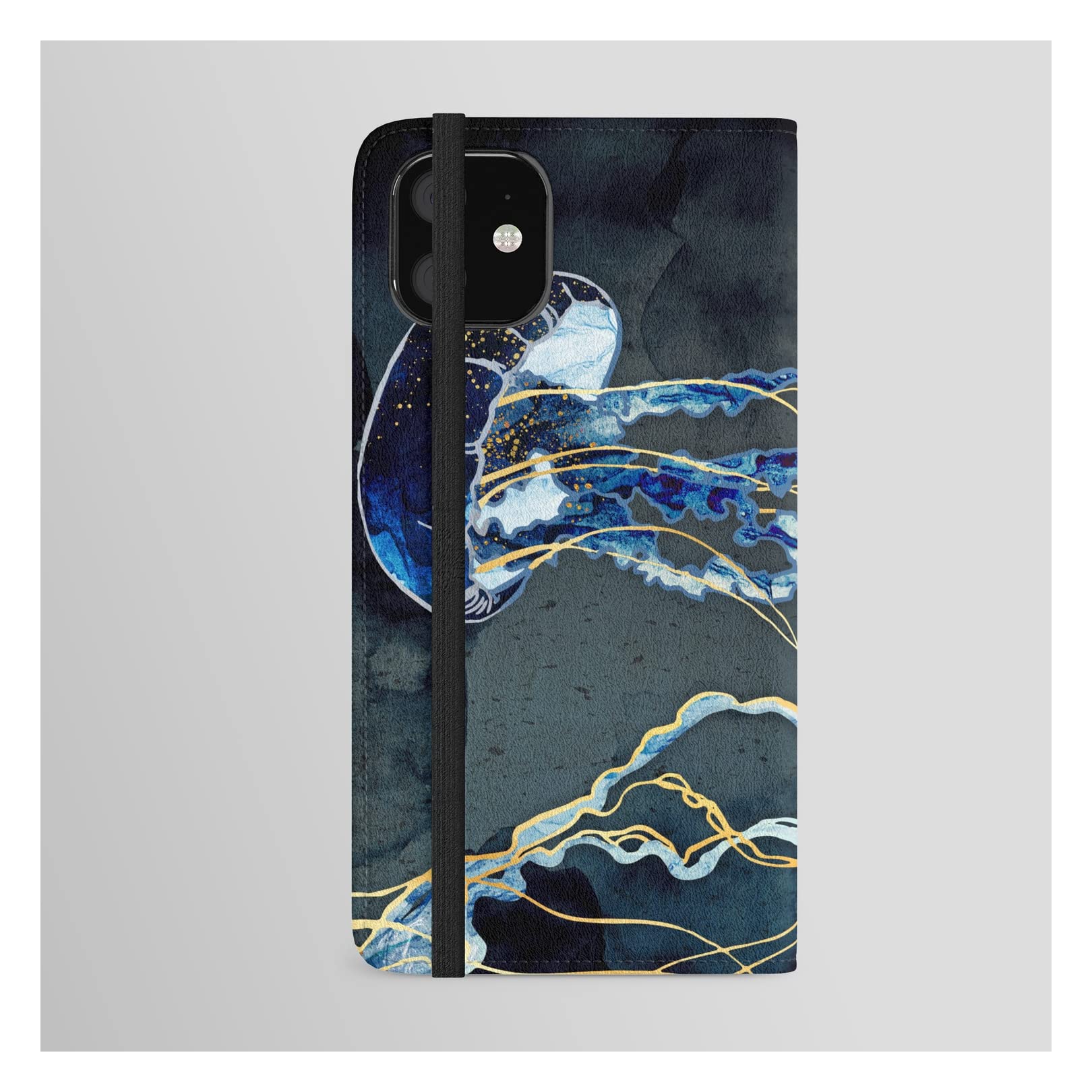 Spacefrogdesigns Metallic Ocean III iPhone 11 Wallet Case | Premium Protective Phone Cover with Card Holder | Perfect for Beach, Travel & Everyday Use
