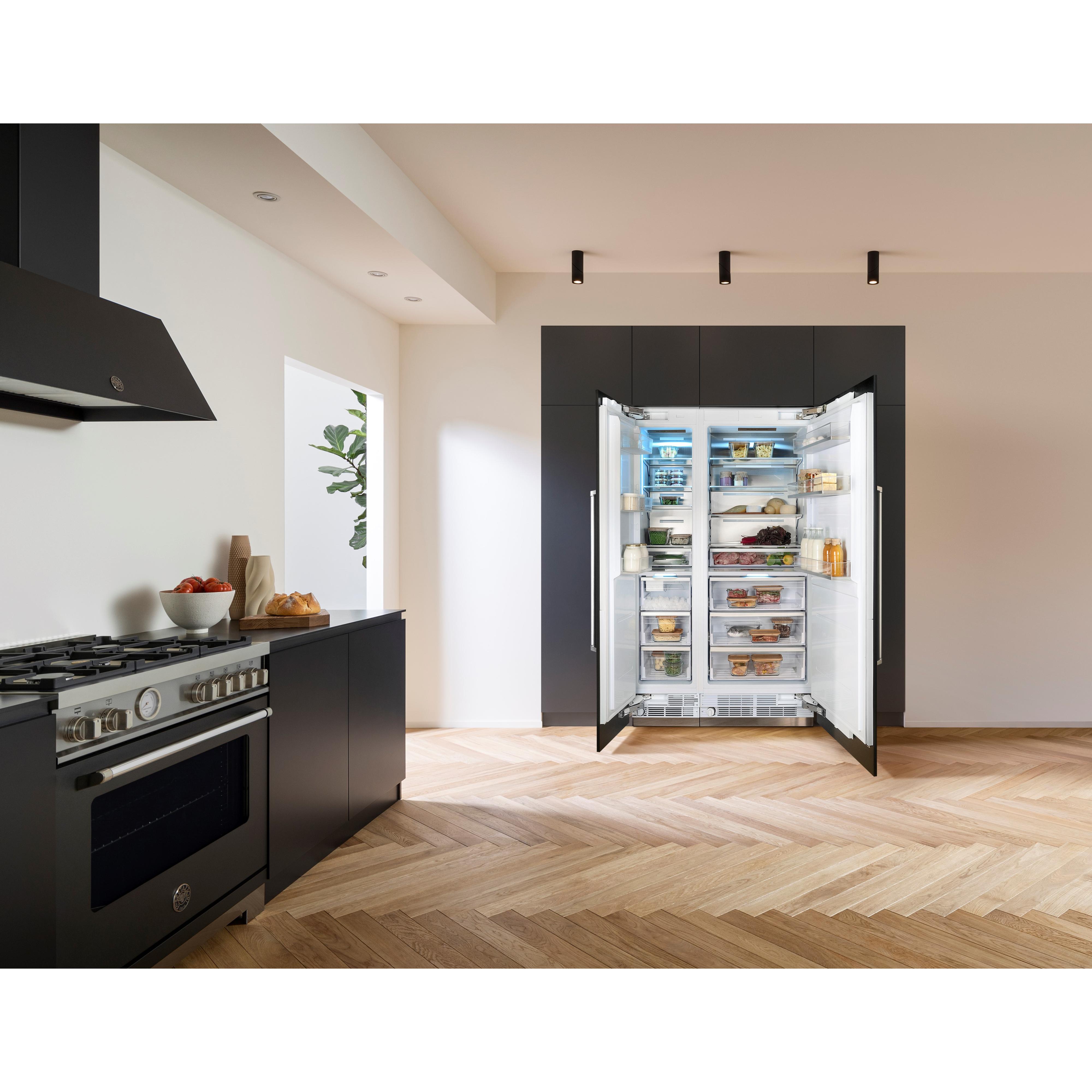 Bertazzoni 30 Inch Built-In All Refrigerator - 16.7 cu.ft Capacity, LED Interior Lighting, Stainless Steel (Model REF30RCBPNV) - Perfect for Modern Kitchens, Restaurants & Open-Concept Living Spaces