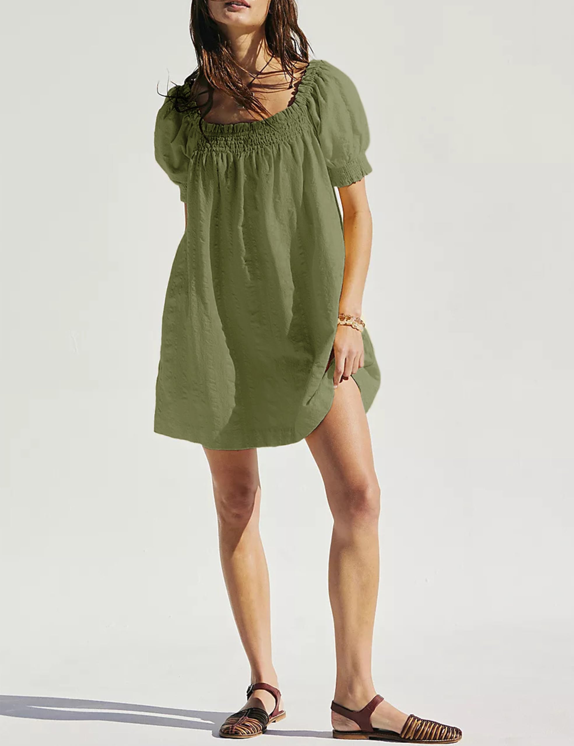 Women's Summer Mini Dress - A-Line Beach Sundress with Pockets | Casual Loose Flowy Dress for Vacation, Pool Party & Outdoor Activities