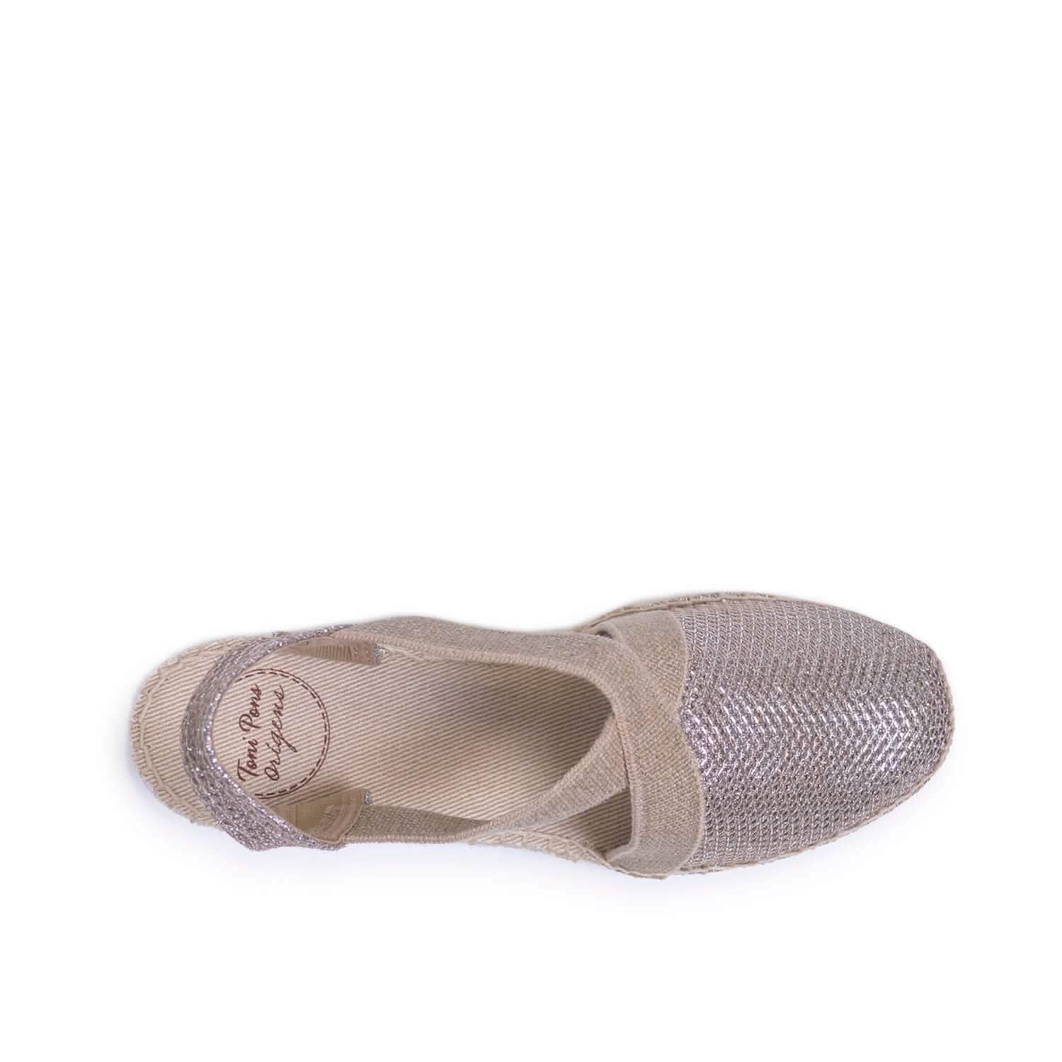Women's Metallic Cotton Blend Wedge Espadrille Sandals - Velino S | Comfortable Summer Shoes for Beach, Vacation & Casual Outings
