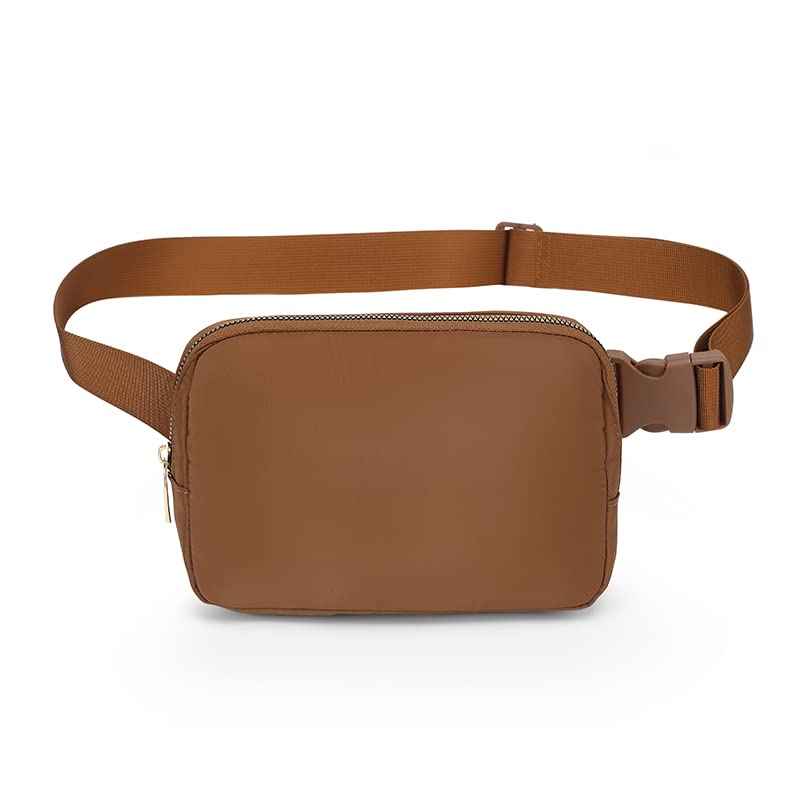 Waterproof Fanny Pack for Women & Kids - Adjustable Waist Bag, Mini Crossbody Belt Bag with Strap - Perfect for Hiking, Travel, Gym & Daily Use (Brown)