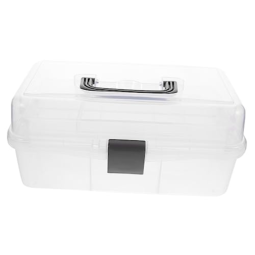 Ciieeo Clear Plastic Storage Box for Makeup, Sewing Tools, Art Supplies & Acrylic Nails - Transparent Drawer Organizer with Handle - Perfect for Beauty Salon, Craft Room & Home Organization