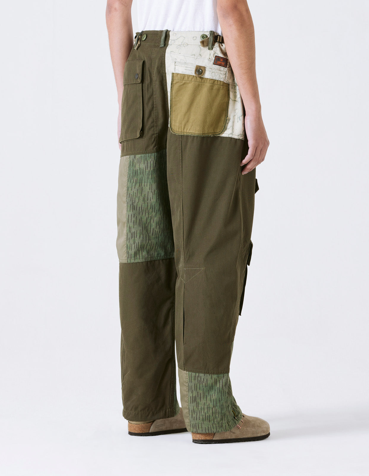 Upcycled M65 Loose Cargo Pants for Men - Olive Green Military Style Tactical Pants | Outdoor Hiking, Camping & Streetwear Fashion