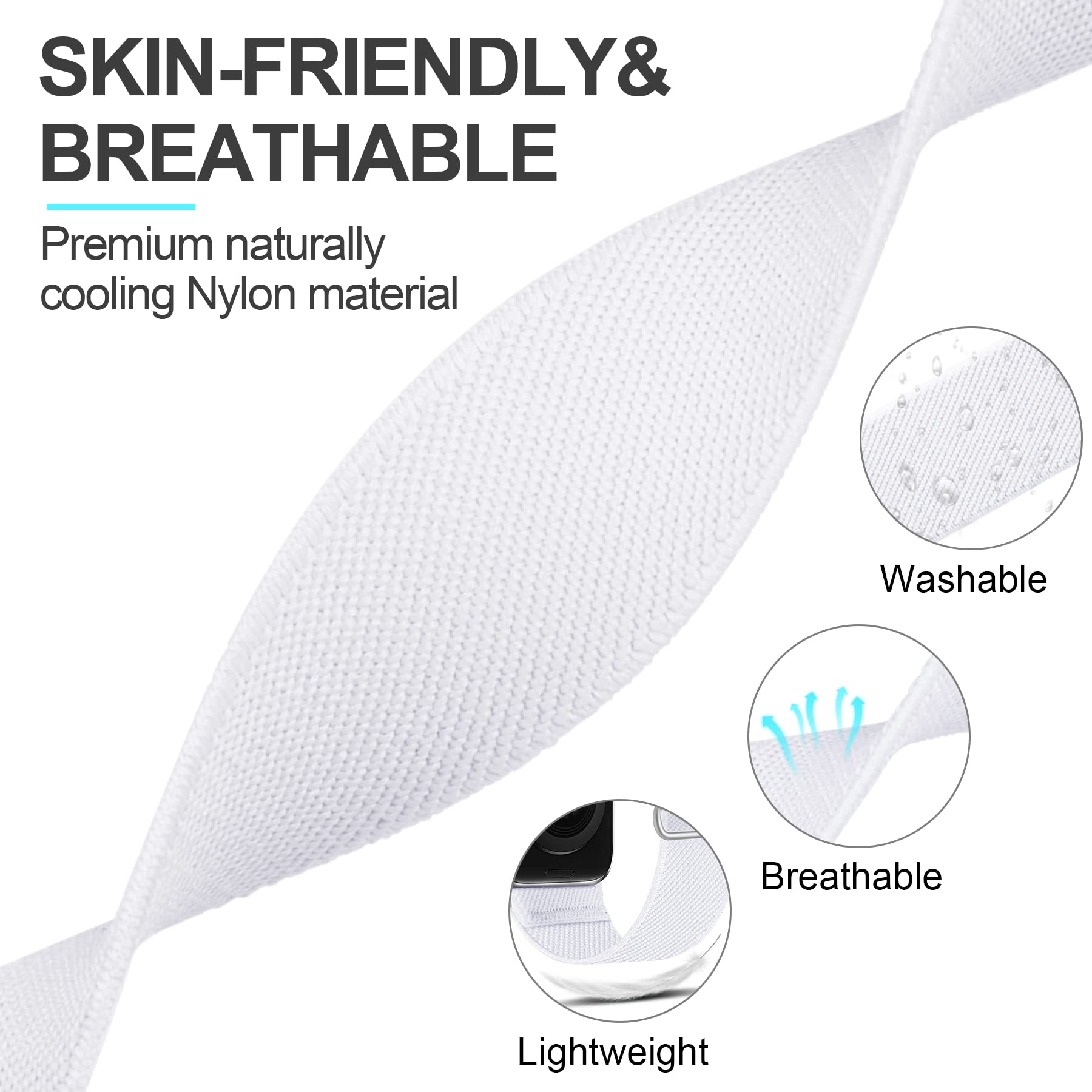 Premium Apple Watch Bands Compatible with All Models (49mm/45mm/44mm/42mm/41mm/40mm/38mm) - Stretchy Nylon Braided Solo Loop & Soft Silicone Sport Band for iWatch Series Ultra/8/7/6/5/4/3/2/1/SE - Perfect for Workouts, Daily Wear & Fashion Accessories