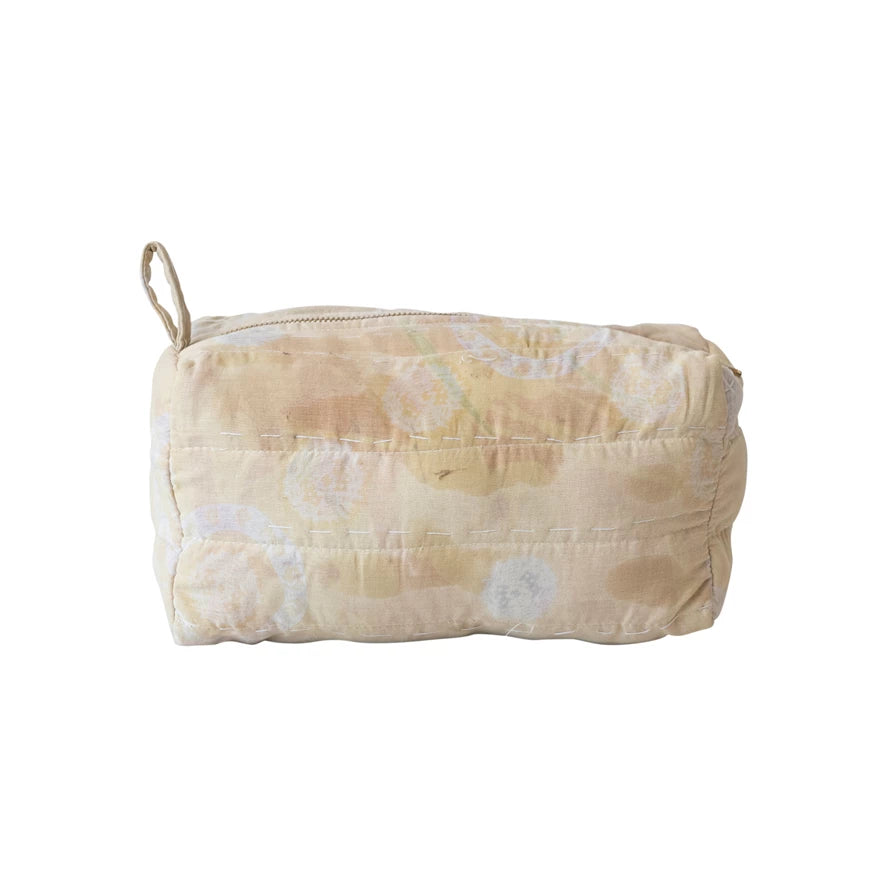 Vintage Cotton Kantha Zipper Pouch - Handmade Boho Style Makeup Bag, Travel Organizer & Small Essentials Case for Women | Perfect for Cosmetics, Jewelry, Pens & Travel Accessories