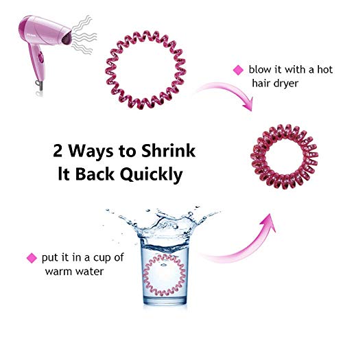 FAMEZA No Crease Hair Ties - 5 Pack Invisible Coil Hair Bands, Phone Cord Ponytail Holders for Women & Girls | Soft Traceless Hair Accessories for Workout, Yoga, Office & Daily Use