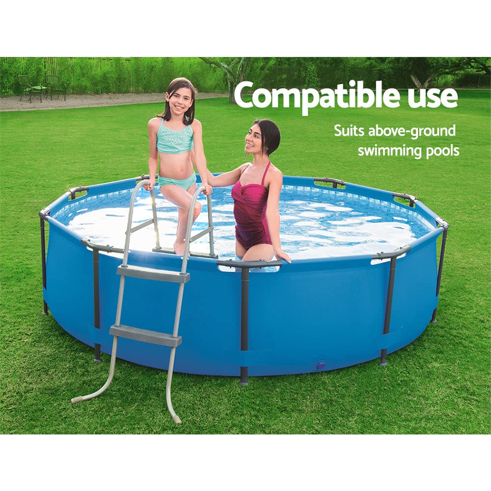 Bestway Flowclear Above Ground Pool Ladder - 33 Inch Heavy Duty Metal Swimming Pool Steps for Safety & Easy Access | Perfect for Backyard, Inground & Outdoor Pools