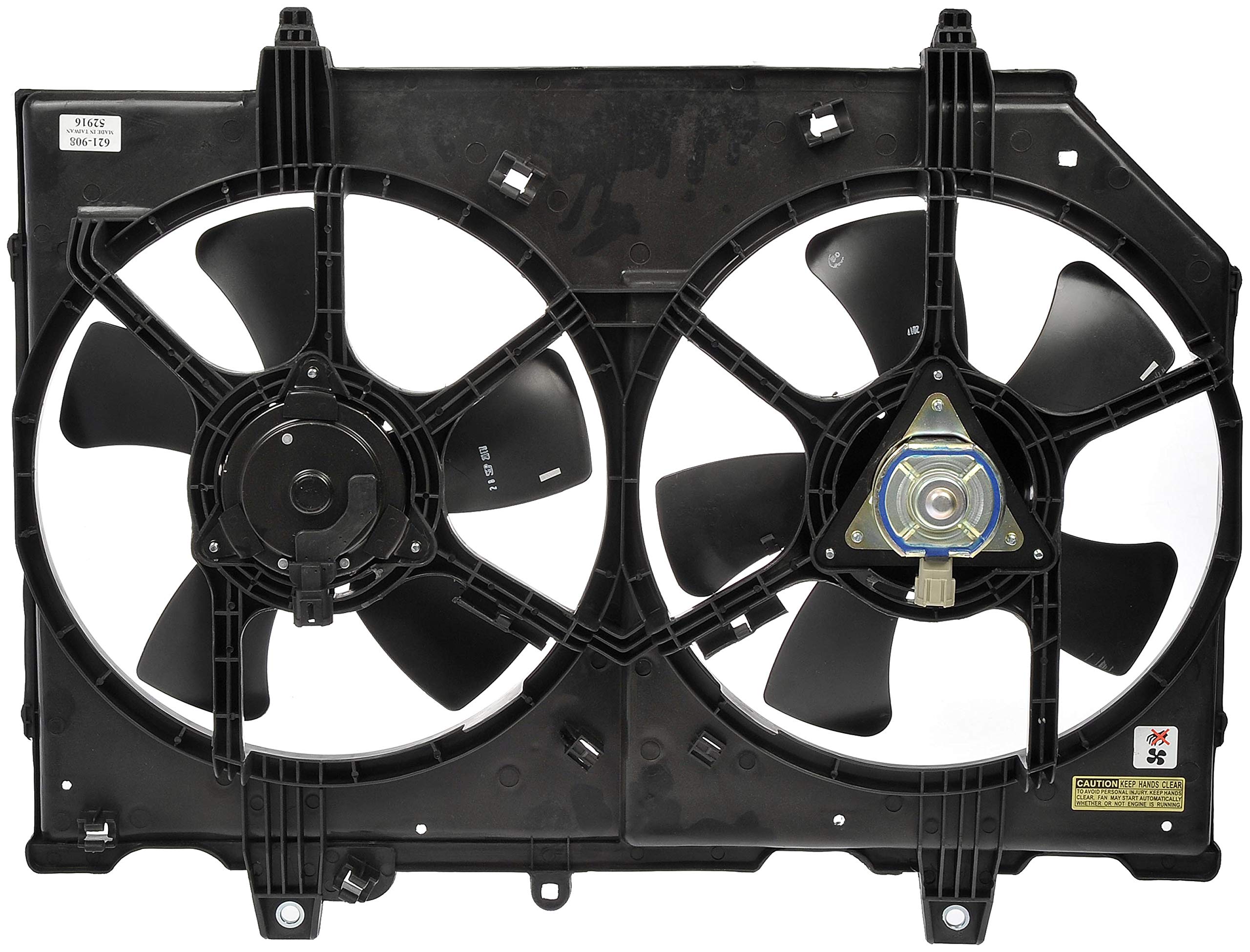Dorman 621-908 Engine Cooling Fan Assembly Replacement for Nissan Altima, Maxima, Rogue, Sentra - Perfect for Overheating Prevention & Summer Driving
