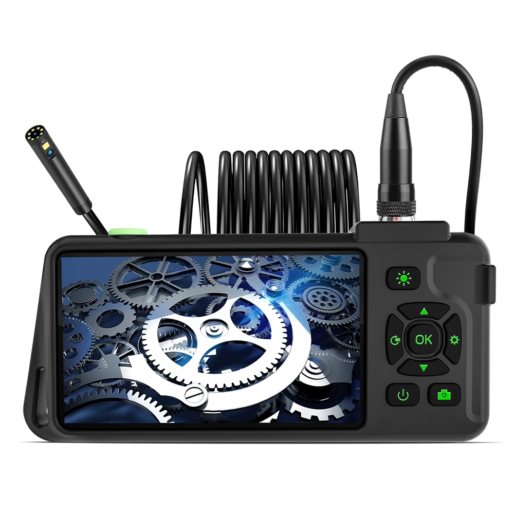 3T6B Dual Lens Endoscope – 7.9mm 1080P HD Borescope Inspection Camera with LED Light, Waterproof Snake Camera for Automotive, Plumbing & HVAC – 4.3