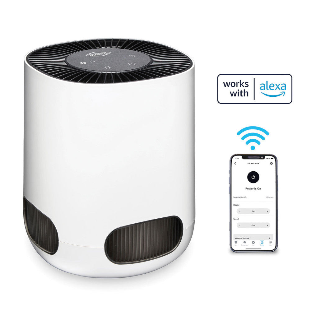 CLOROX 11021 Alexa Smart Tabletop True HEPA Air Purifier for Home & Office - Remove Allergens, Dust & Odors - Perfect for Bedroom, Living Room & Small Spaces