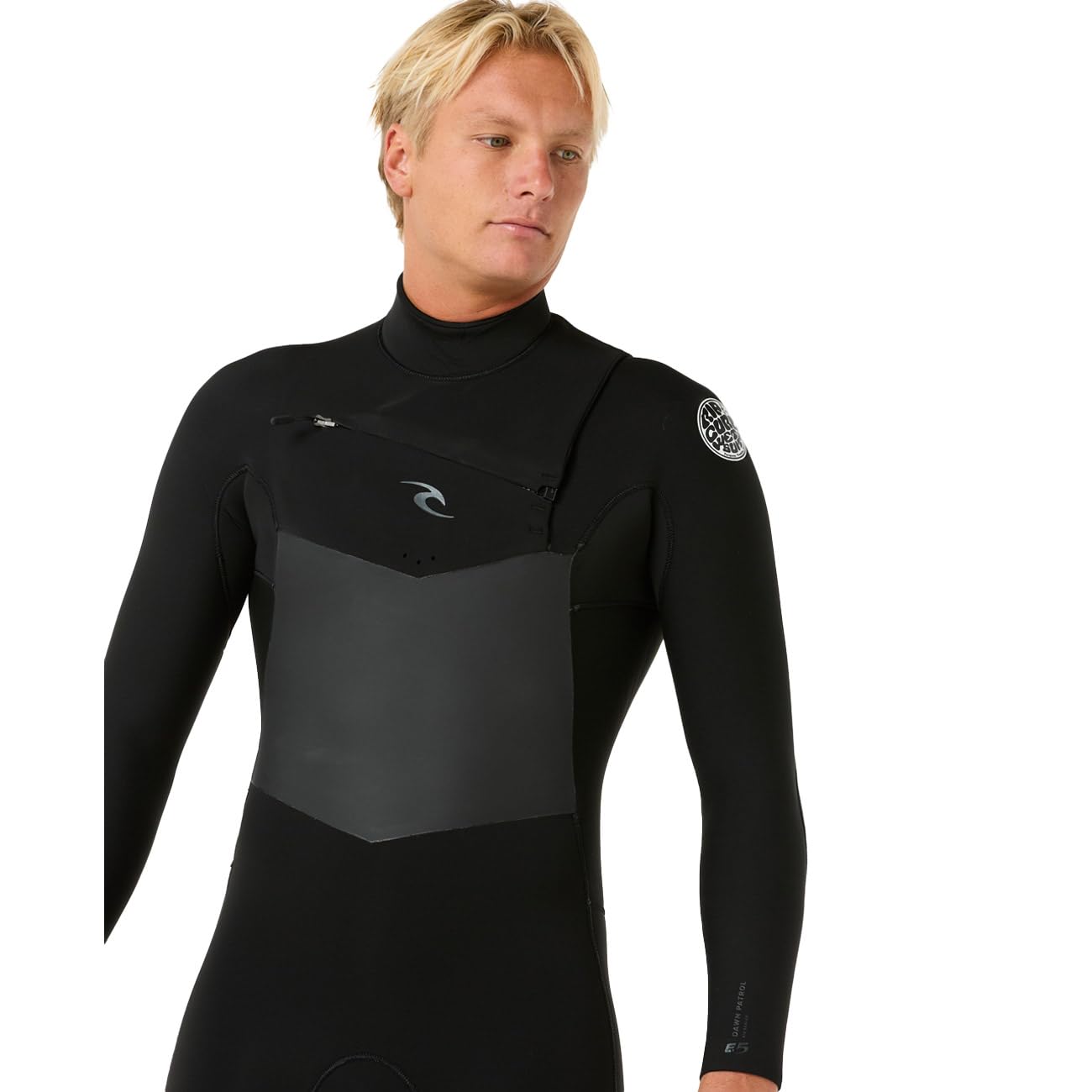 Rip Curl 2025 Men's Dawn Patrol 3/2mm Chest Zip Wetsuit - 158MFS Black | Surfing, Diving & Water Sports Gear for Cold Water Protection