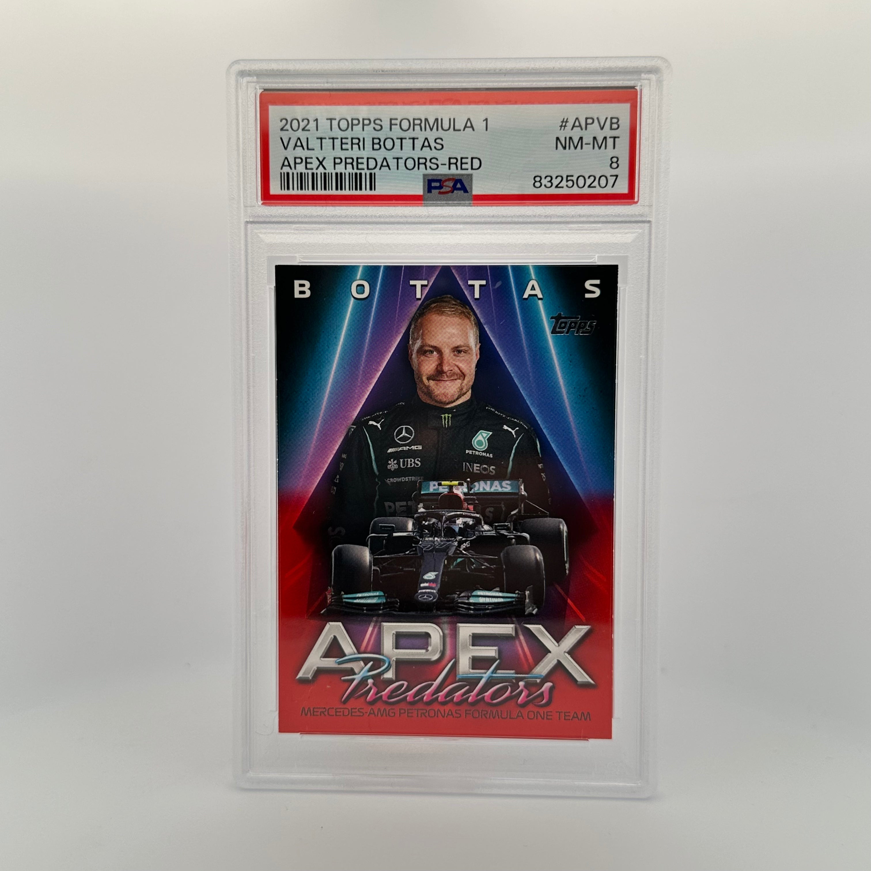 PSA 8 Valtteri Bottas #APVB Apex Predators Red Trading Card - Rare Collectible for F1 Fans, Sports Memorabilia Enthusiasts & Card Investors (Perfect for Display, Gifts, or Portfolio Diversification)