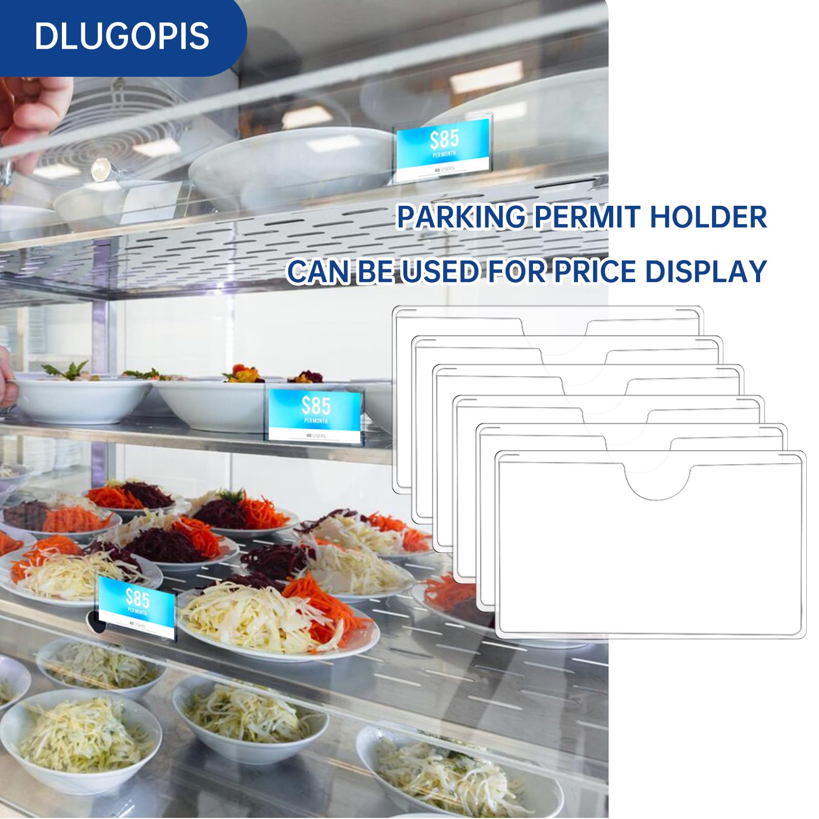6 Pcs Clear Car Business Card Holder & Parking Pass Display - Windshield Window Organizer for Business Cards, Parking Permits, Toll Passes - Perfect for Vehicles, Offices & Commuters