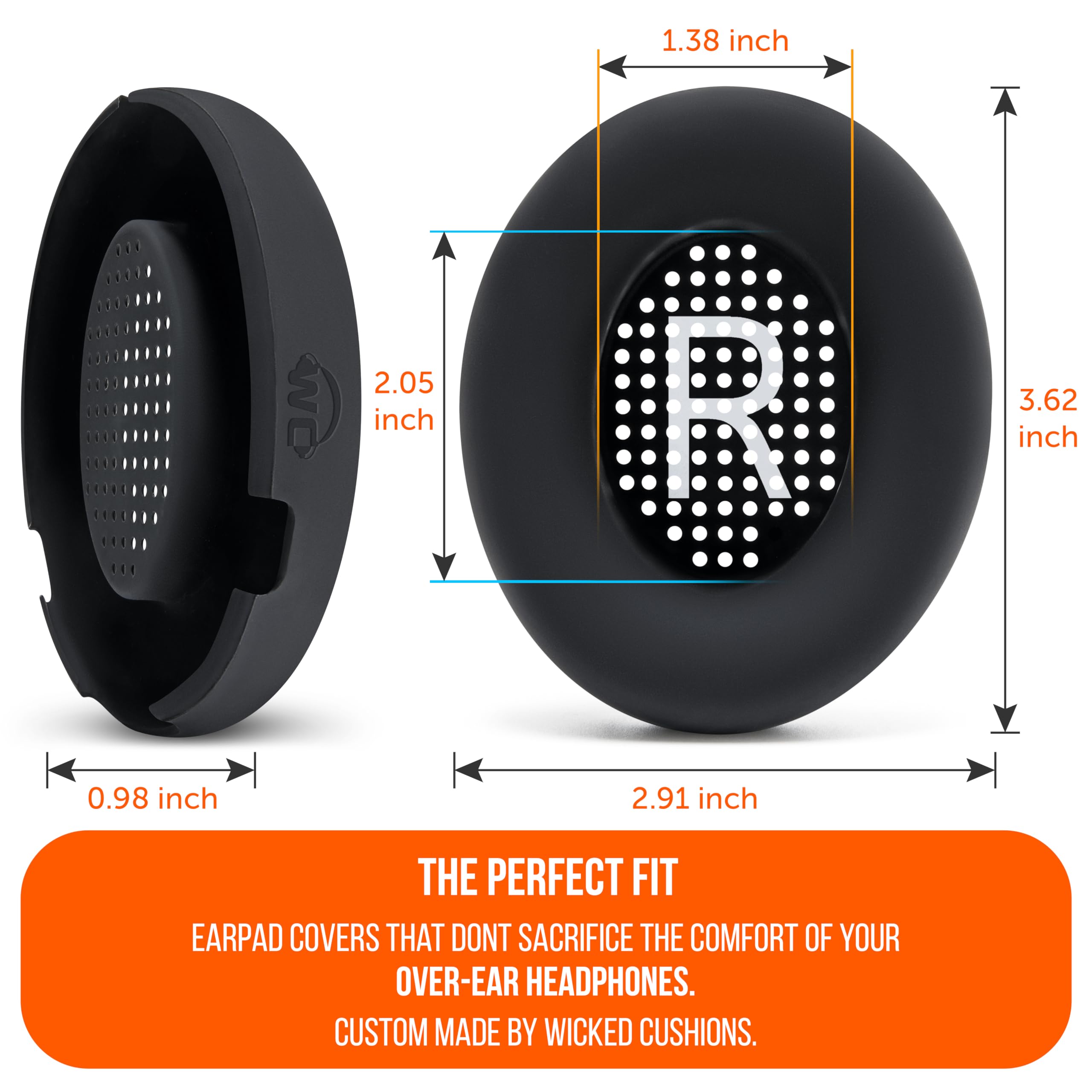 Wicked Cushions WC SweatZ QC Ultra V2 - Replacement Earpad Covers for Bose QuietComfort Ultra Headphones | Sweatproof, Washable, Protective Cushions | Perfect for Workouts, Travel & Noise Cancellation | Black
