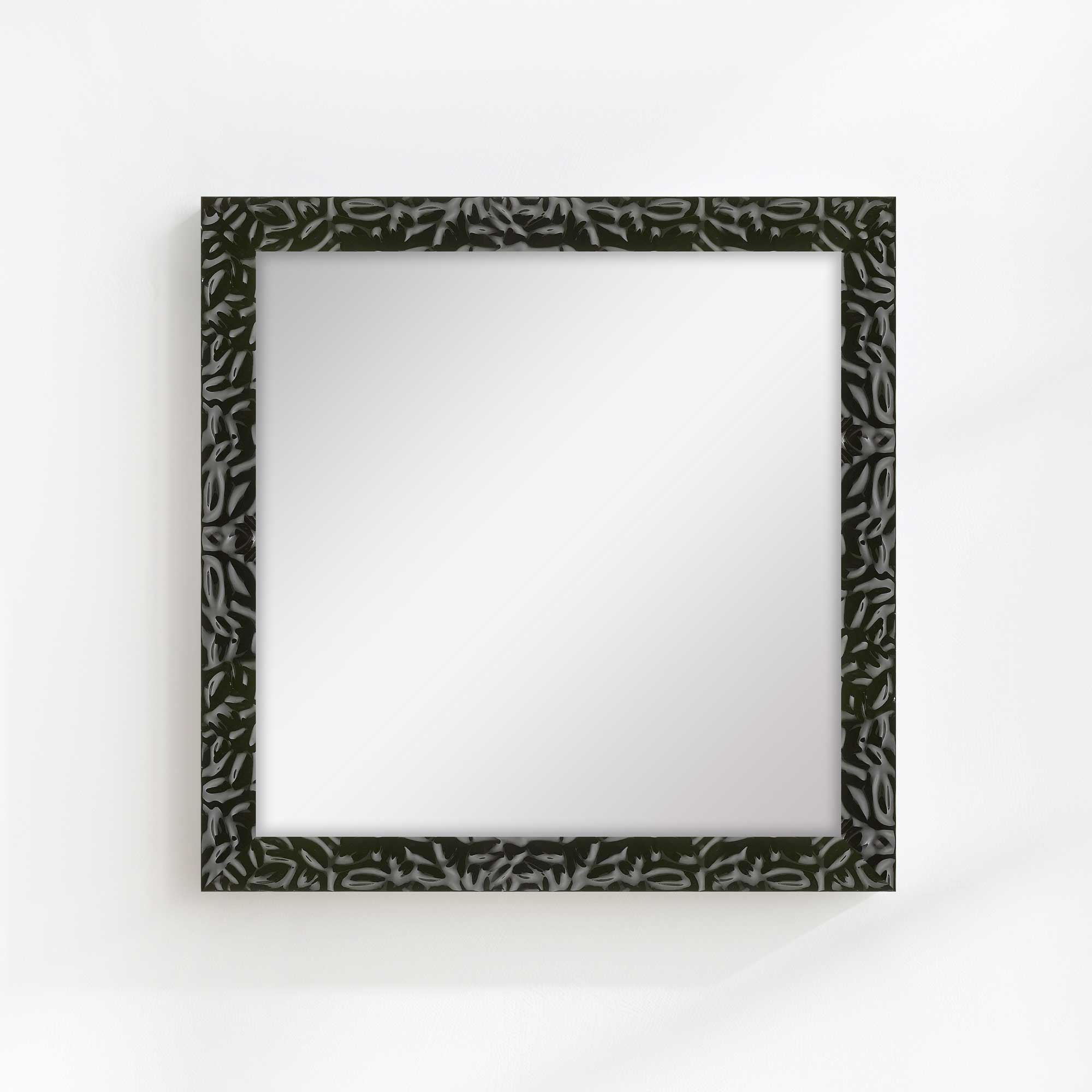 Black Gloss Contemporary Wall Mirror - Modern Full-Length Mirror for Living Room, Bedroom, and Entryway Decor
