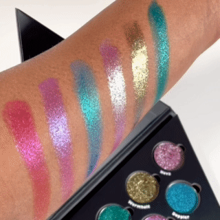 Glisten Cosmetics Time Warp Pressed Pigment Eyeshadow Palette - Long Lasting Vibrant Colors for Party, Halloween & Festival Makeup Looks