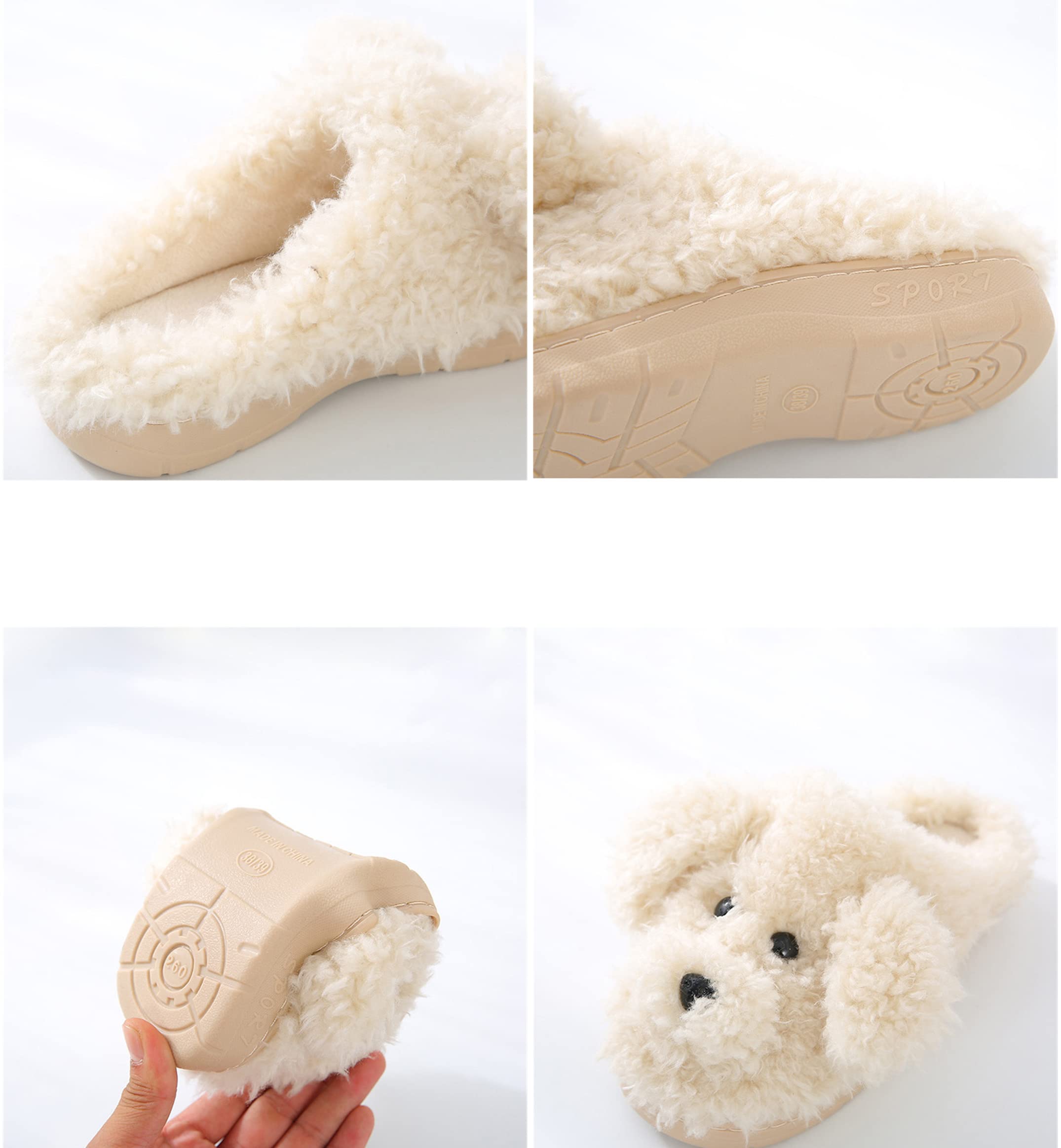 YILANLAN Women's Cartoon Animal Dog Slippers - Cozy Winter House Shoes for Women, Non-Slip Indoor/Outdoor Fuzzy Slippers - Perfect for Home, Lounge, and Gift Giving