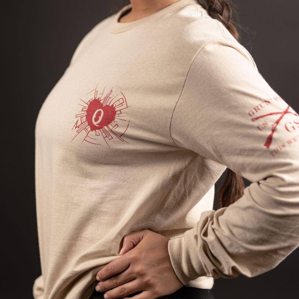 Women's Heart and Soul of a Warrior Long Sleeve T-Shirt - Inspirational Motivational Top for Fitness, Yoga & Everyday Wear
