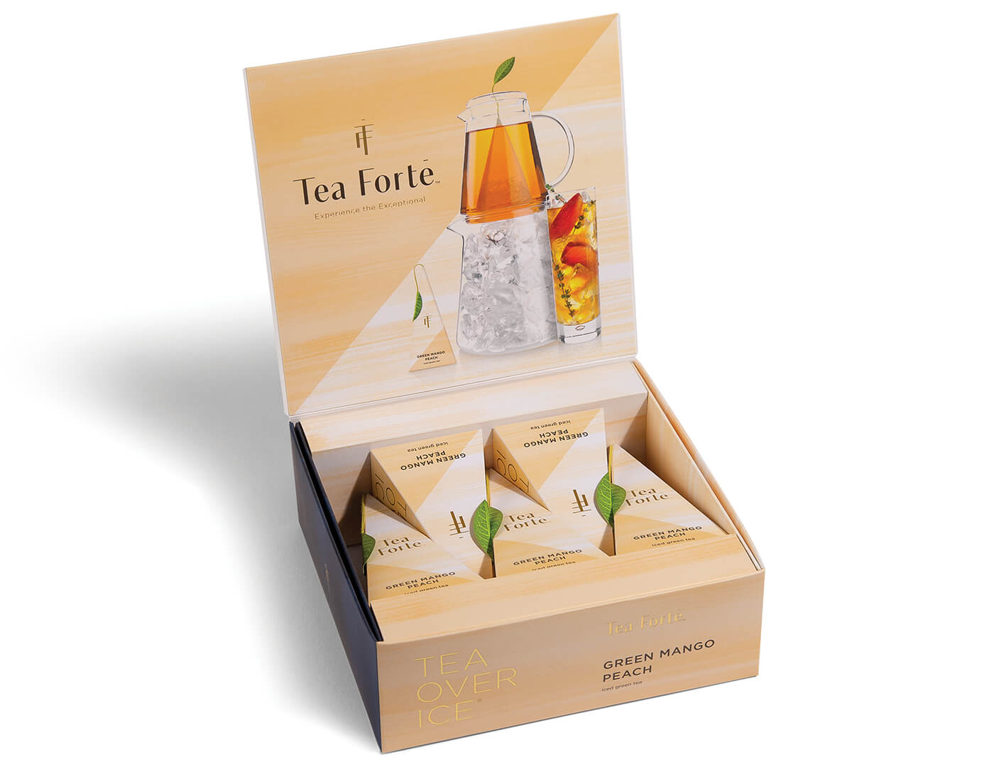 Organic Iced Green Tea with Mango Peach Flavor - 5 Pack Box | Refreshing Summer Drink for Home, Office & Outdoor Activities