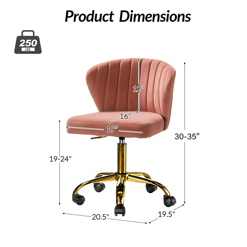 Premium Chandra Velvet Office Chair - Ergonomic Executive Desk Chair with Lumbar Support for Home & Office Workspaces - Comfortable Modern Computer Chair for Long Hours of Sitting
