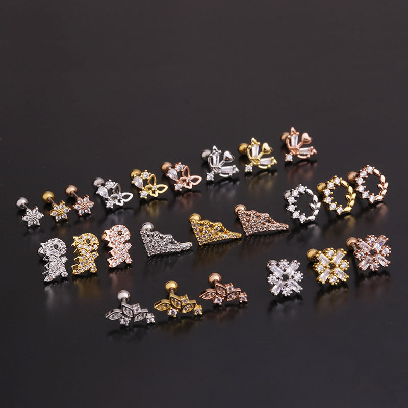 20G Cartilage Tiny Stud Earrings - Delicate Flower & Butterfly Earrings for Women | Perfect for Daily Wear, Parties & Gifts