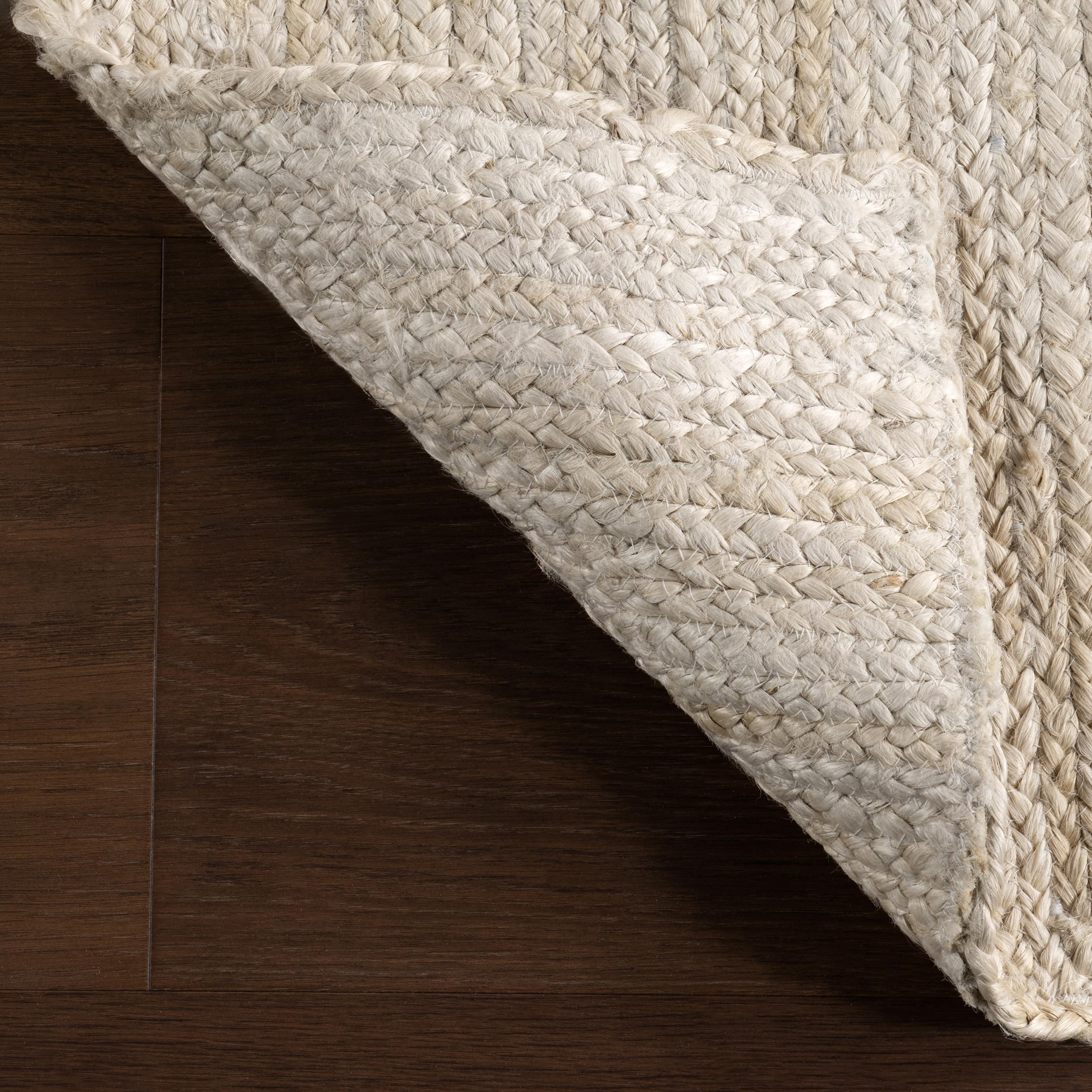 nuLOOM 8x10 Rigo Jute Hand Woven Natural Fiber Area Rug - Off White Solid Farmhouse Design for Bedroom, Living Room, Dining Room, Hallway, Office, Kitchen & Entryway | Eco-Friendly Home Decor & Cozy Floor Covering