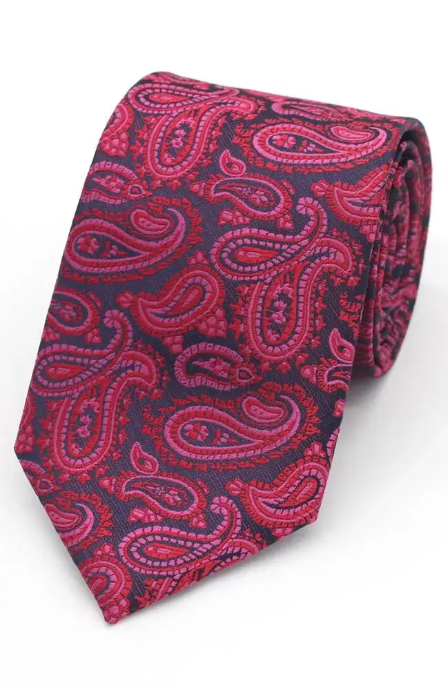 LA Smith Paisley Woven Polyester Wedding Tie for Groom, Best Man & Bridal Party - Perfect for Weddings, Prom & Formal Events