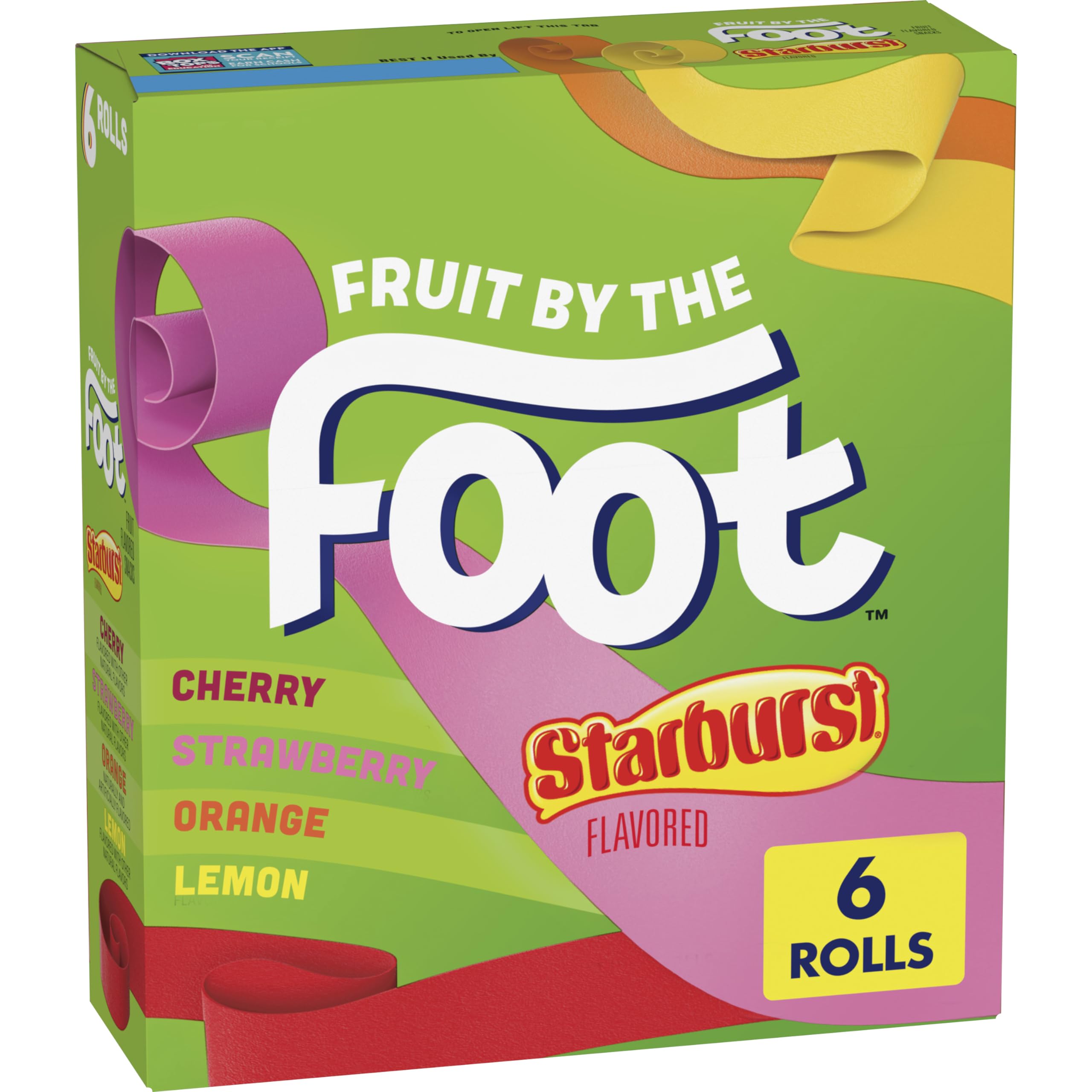 Starburst Fruit by the Foot Variety Pack - 6 Count Fruit Flavored Snacks for Kids Lunch, School, Parties & On-the-Go Snacking