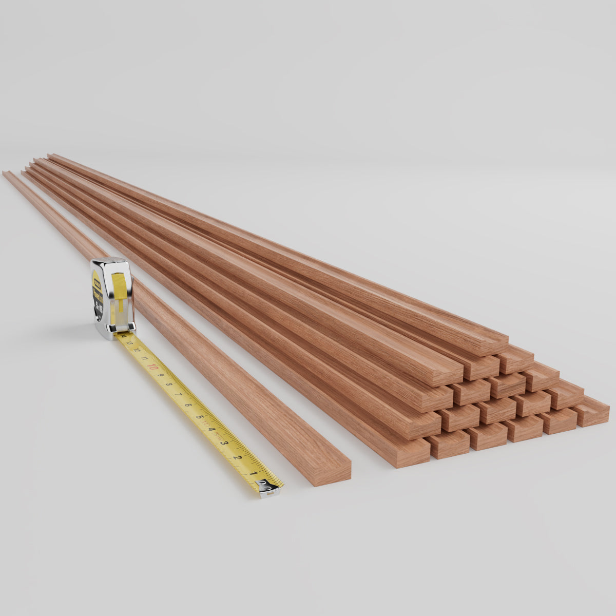 Premium Stain-Grade Hardwood Slats - Concave Design for Custom Furniture & DIY Projects - Perfect for Cabinets, Shelving, and Home Decor