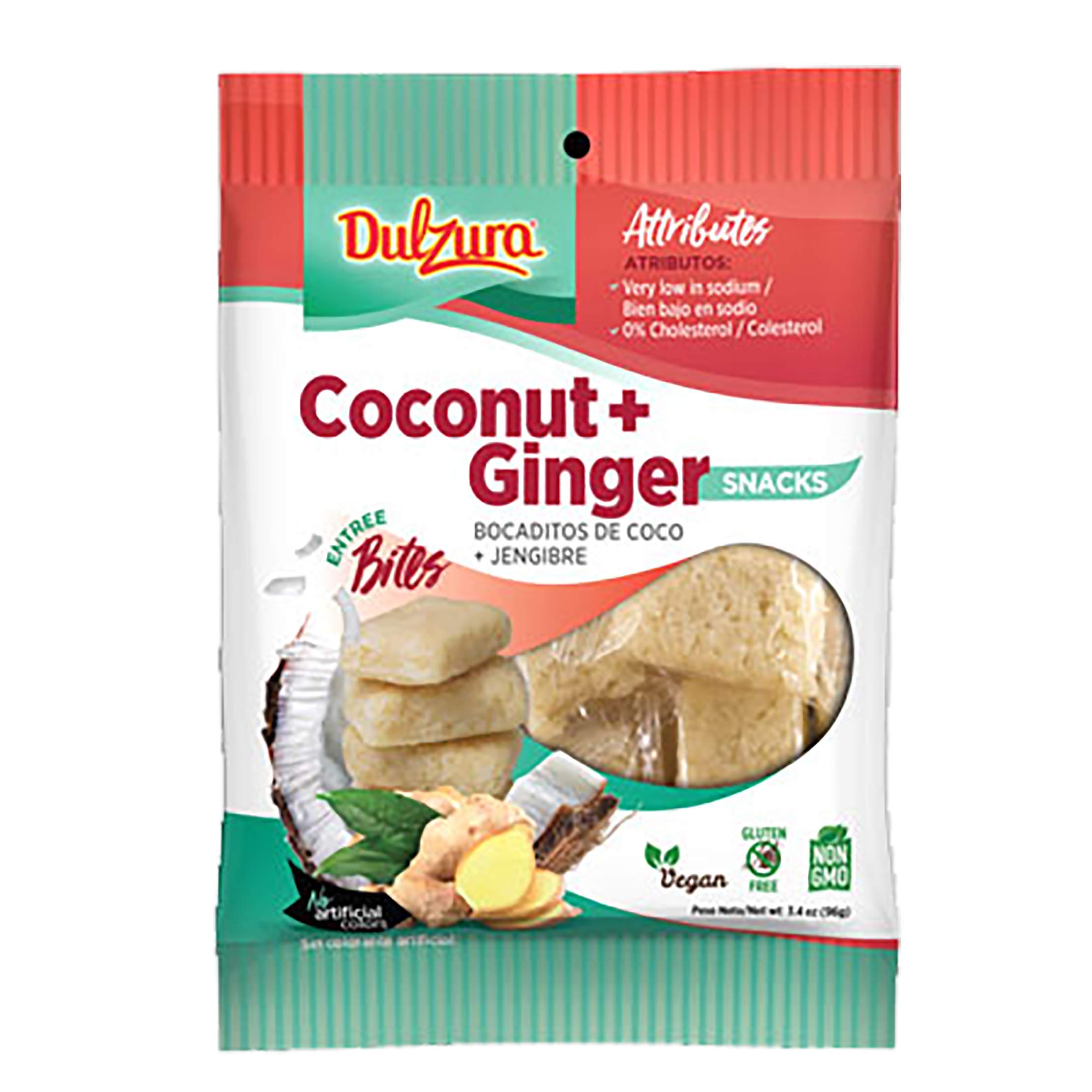 Natural Coconut Macaroon Bites - Vegan, Gluten Free, Non-GMO Coconut Snacks Individually Wrapped (Coconut & Coconut-Ginger Flavors) - Perfect for Healthy On-the-Go Snacking, Office Treats & Gift Baskets