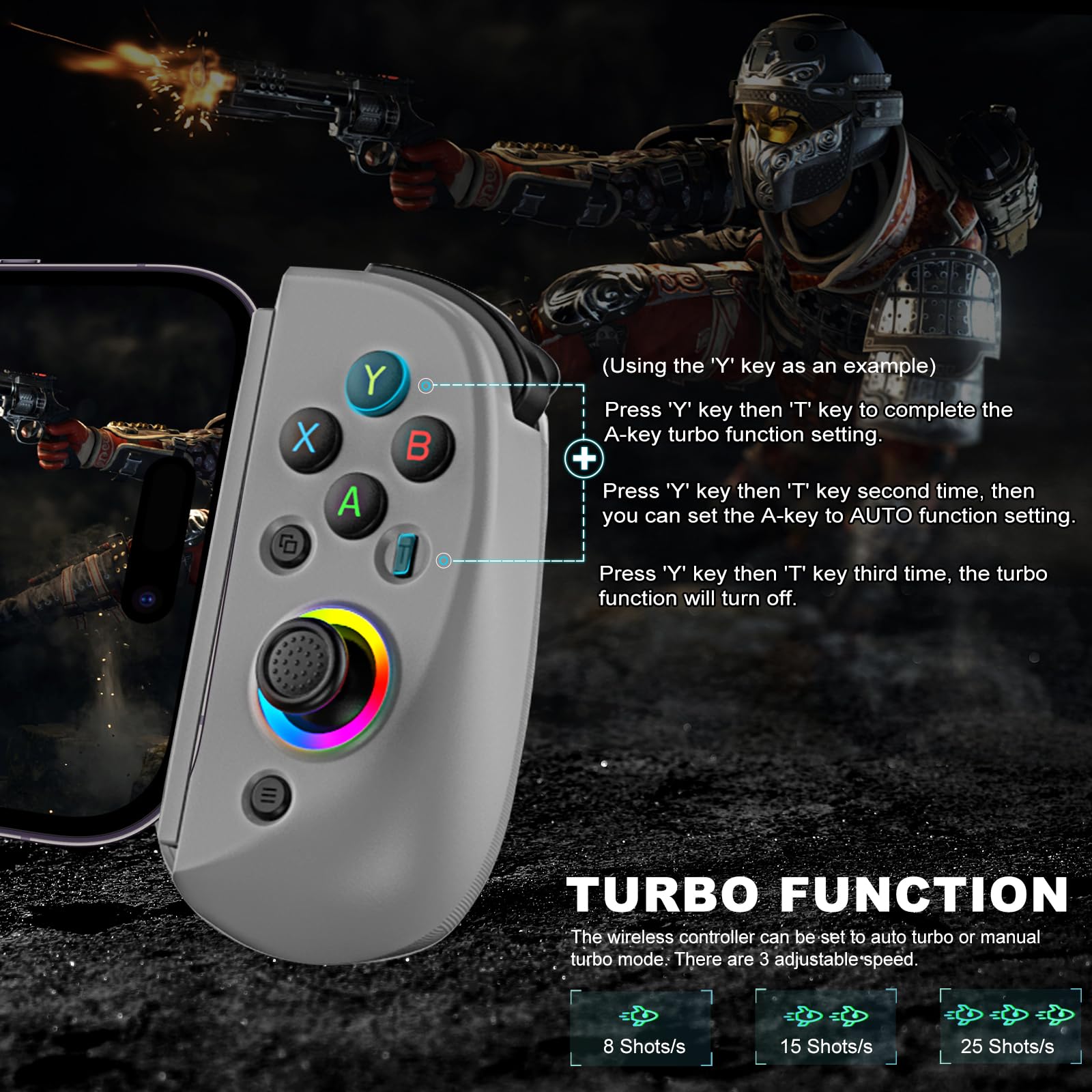 Universal Wireless Bluetooth Gamepad Controller for iPad, iPhone, Android, PC, Switch & PS4 - Compatible with Xbox Cloud Gaming, PS Remote Play, Steam Link & Call of Duty - Perfect for Mobile Gaming, Cloud Gaming & Console Streaming