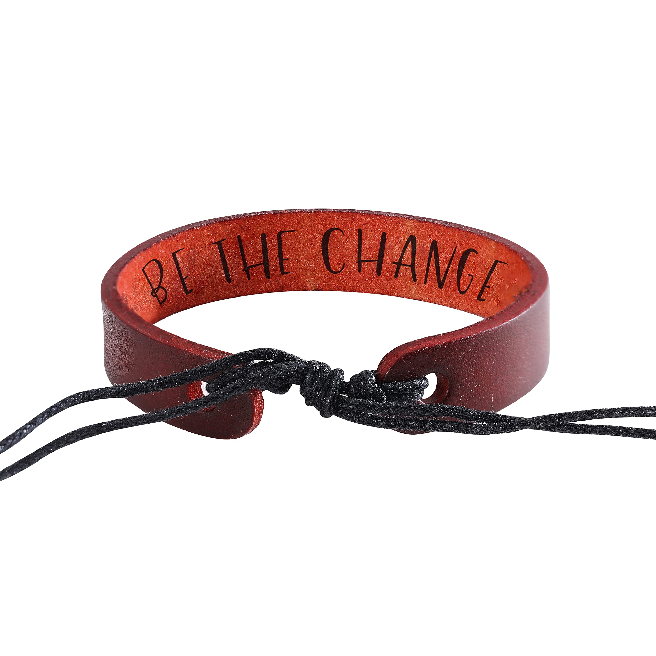 Adjustable Brown Leather Bracelet for Men & Women - Inspirational Encouragement Gift for Best Friend, Birthday, Christmas - Perfect for Casual Wear, Daily Motivation & Thoughtful Gifting