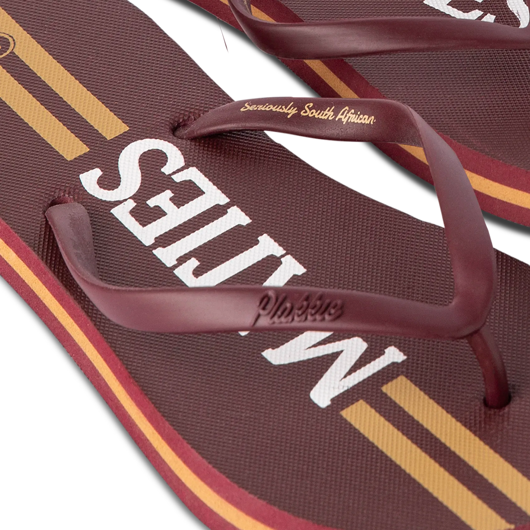 Matie Women's Sandals - Comfortable Maroon & White Flip Flops for Beach, Pool & Summer Outfits