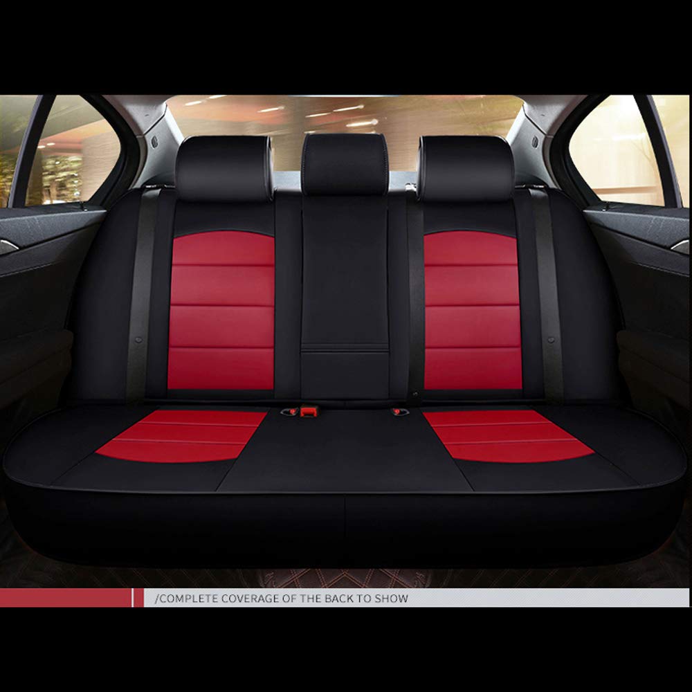 Premium Leatherette Seat Covers for Toyota Tundra 2007-2013 | Exact Fit Truck Seat Protectors | 13-Piece PVC Leather Car Accessories Set (Black & Red) | Weatherproof & Comfort Upgrade for Daily Commute & Road Trips
