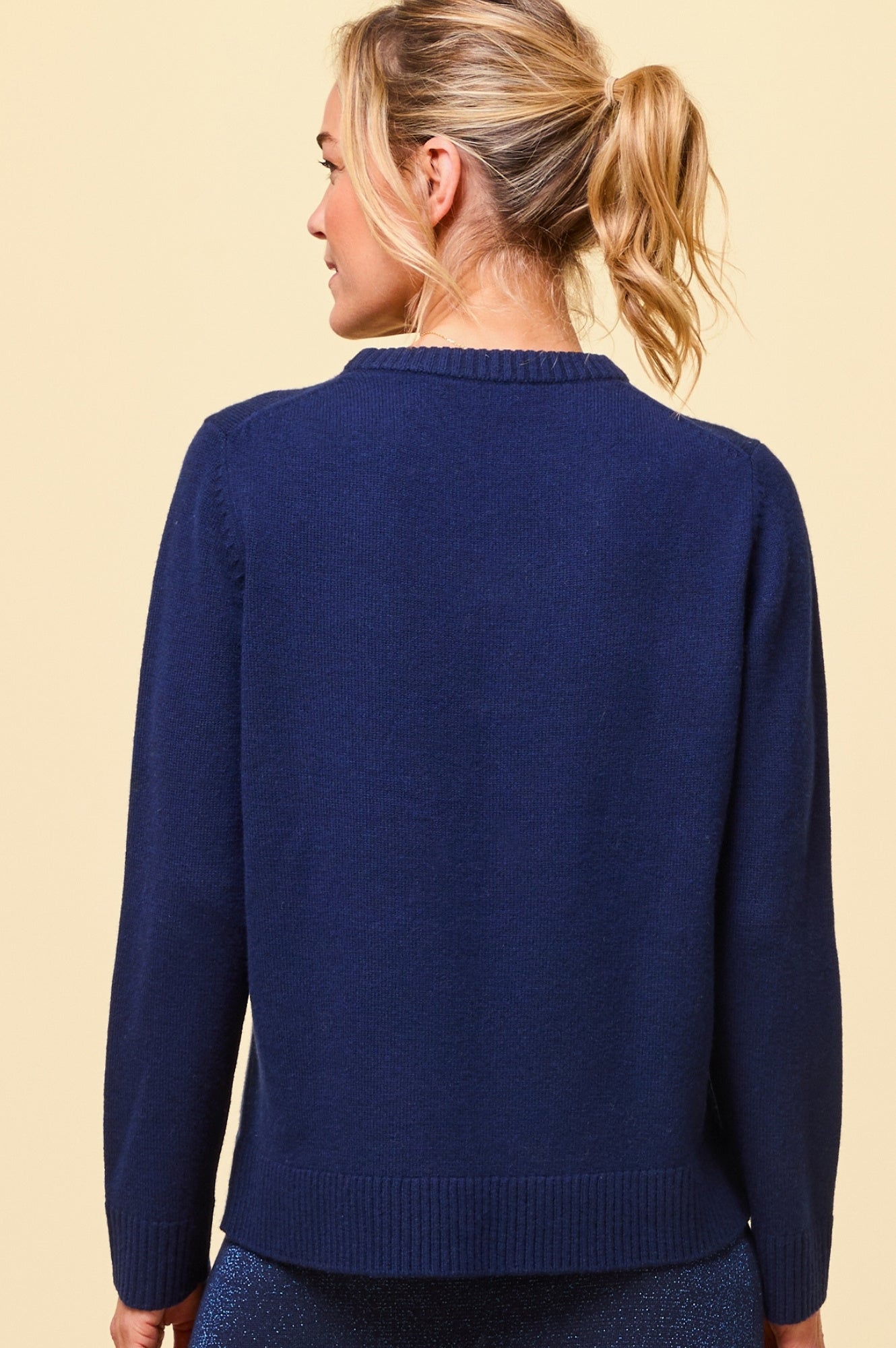Premium Merino Wool Polar Bear Sweater for Men & Women - Soft & Warm Navy/Cream Knitwear - Perfect for Winter, Christmas & Cozy Outfits