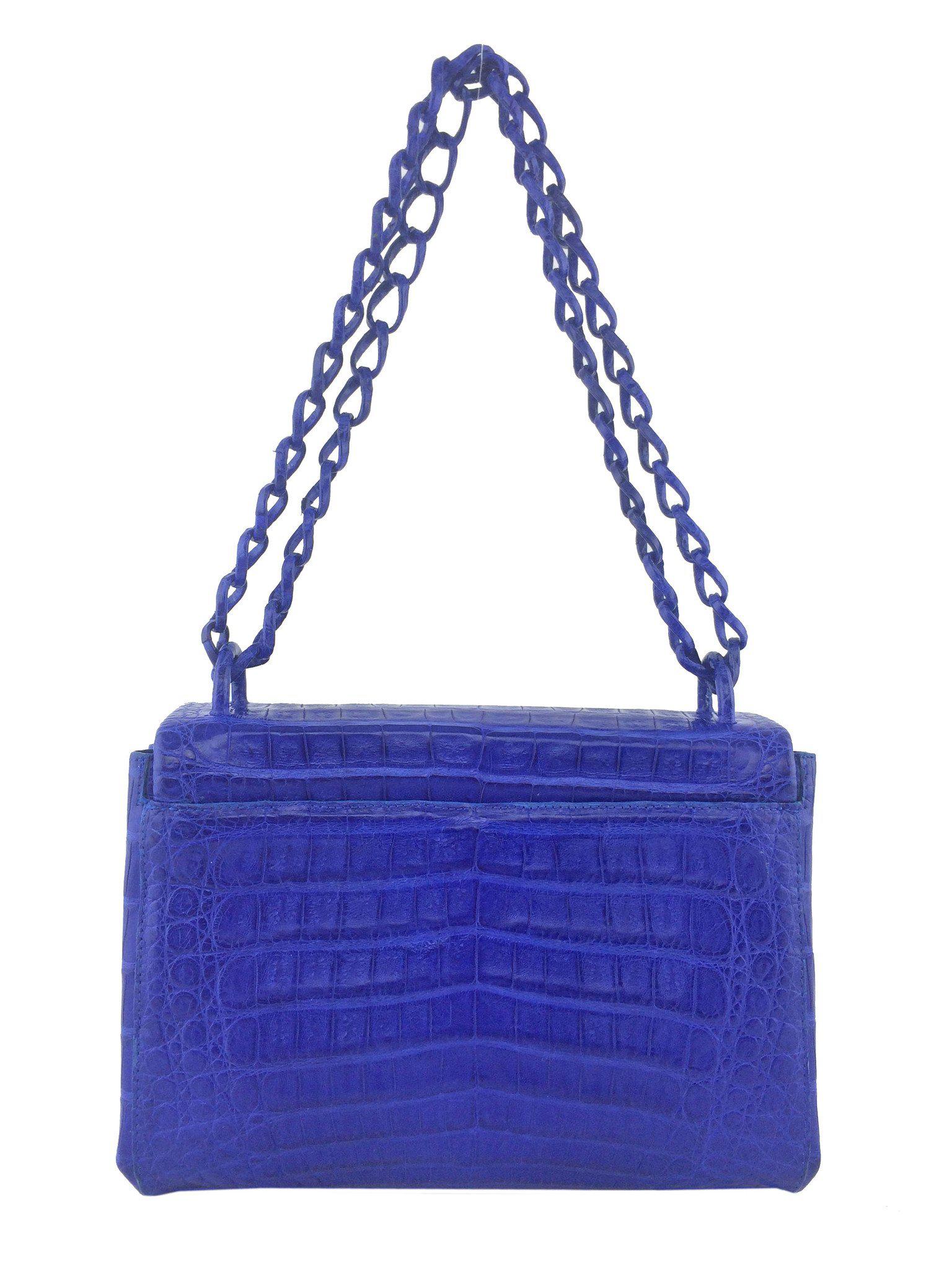 Nancy Gonzalez Genuine Crocodile Small Flap Shoulder Bag - Luxury Designer Handbag for Women, Perfect for Evening Parties & Special Occasions